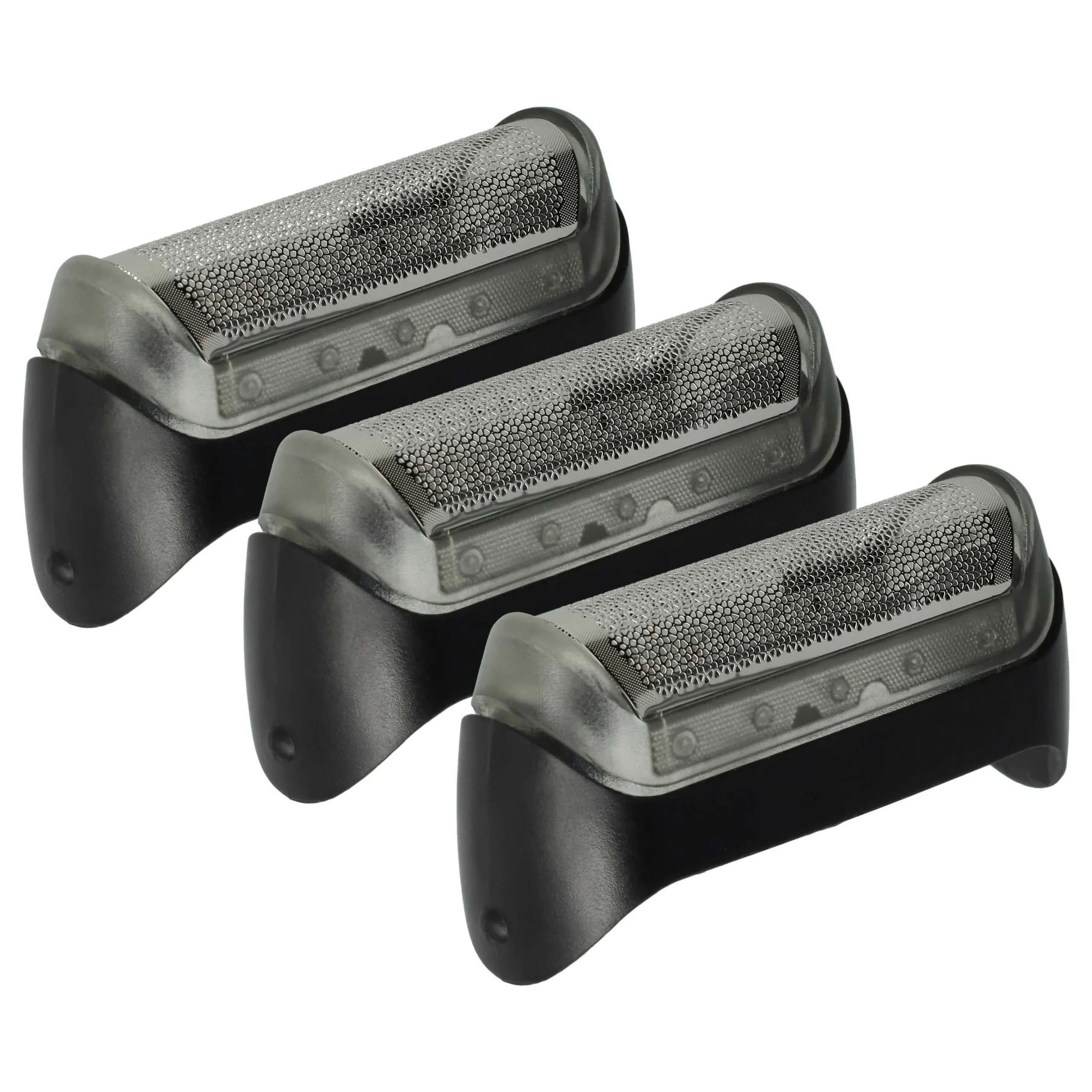 3x Grilles remplace Braun 5733700, 5733701, 20s, 20B, 10B pour rasoir Braun - avec cadre de tête, noir/argenté