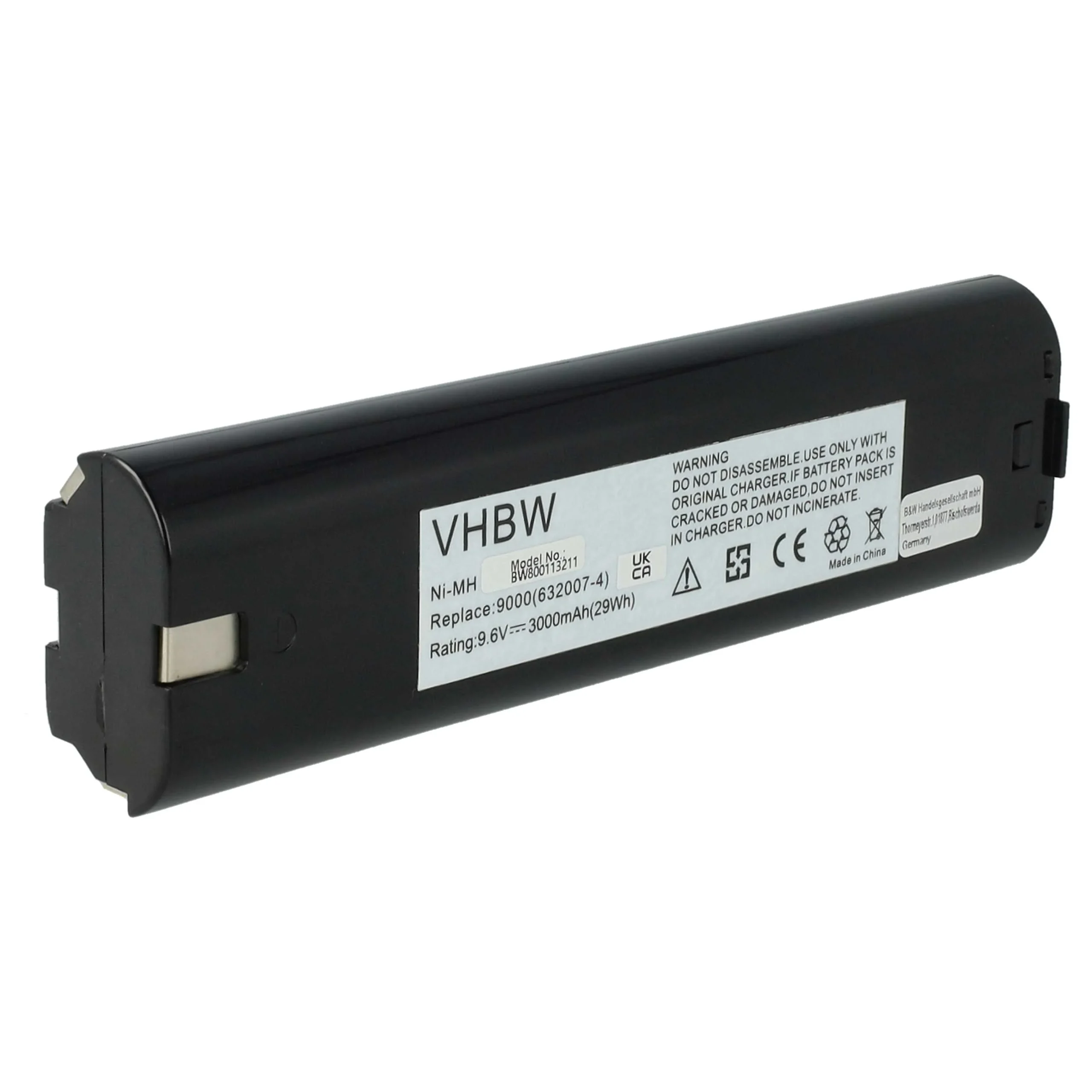 Batterie remplace Makita 192533-0, 193889-4, 191681-2, 193890-9 outil électrique Makita - 3Ah 9,6V NiMH