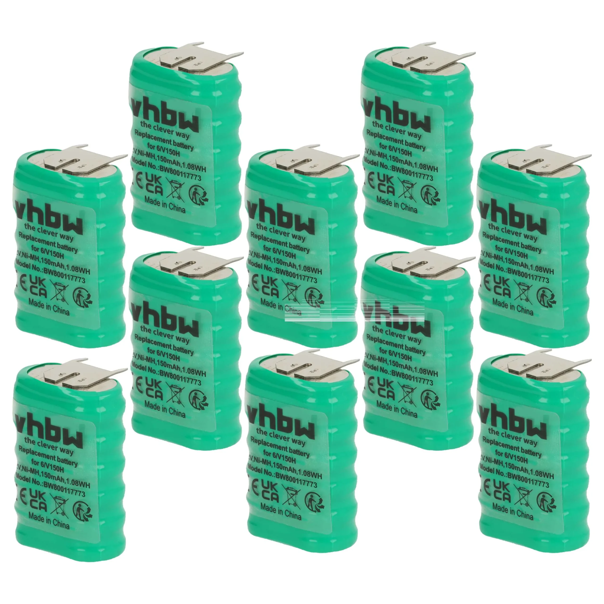 10x Piles bouton de type 6/V150H pour le modélisme et autres - 150mAh 7,2V NiMH