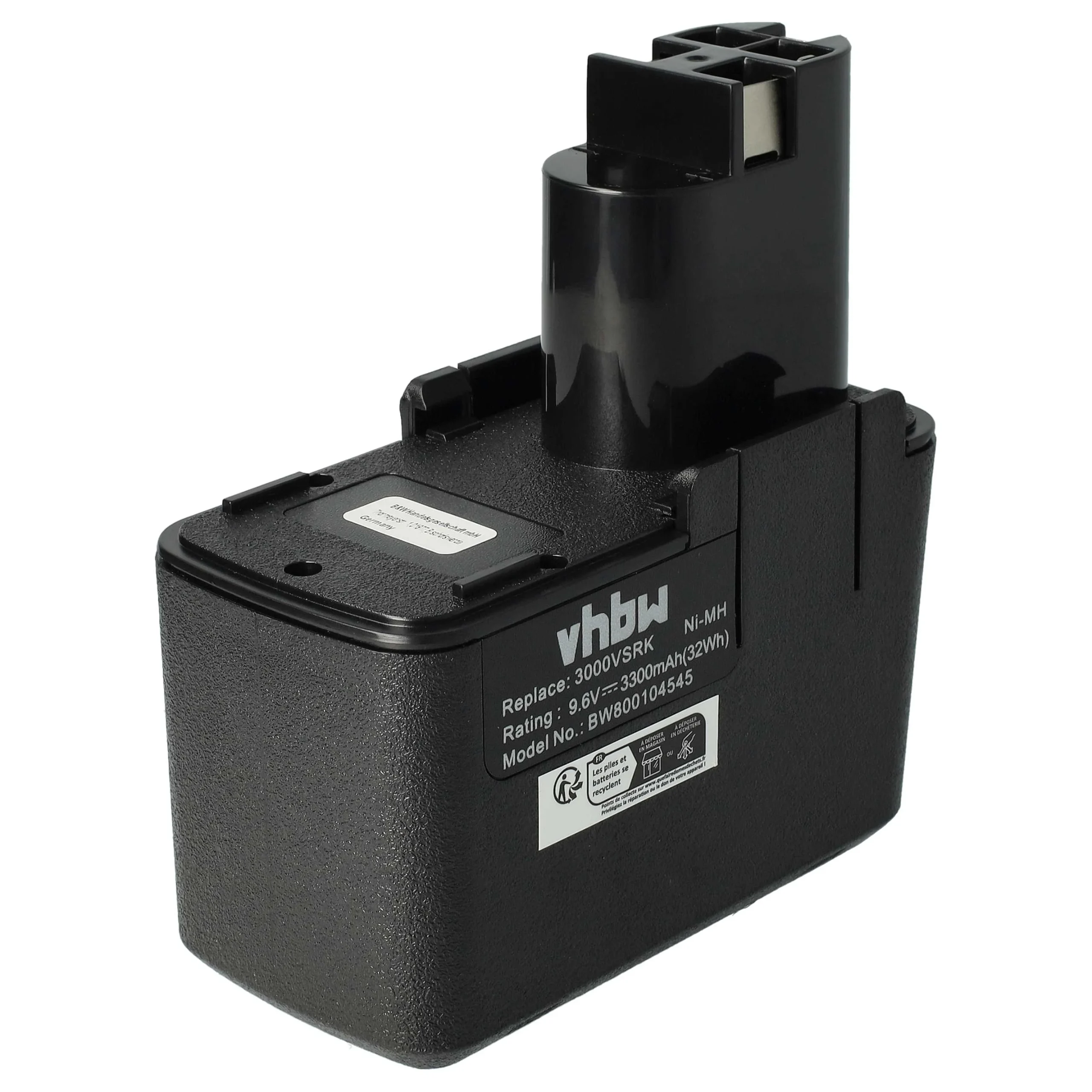 Batterie remplace Bosch 2 607 335 072, 2 607 335 037, 2 607 335 035 outil électrique Bosch - 3,3Ah 9,6V NiMH