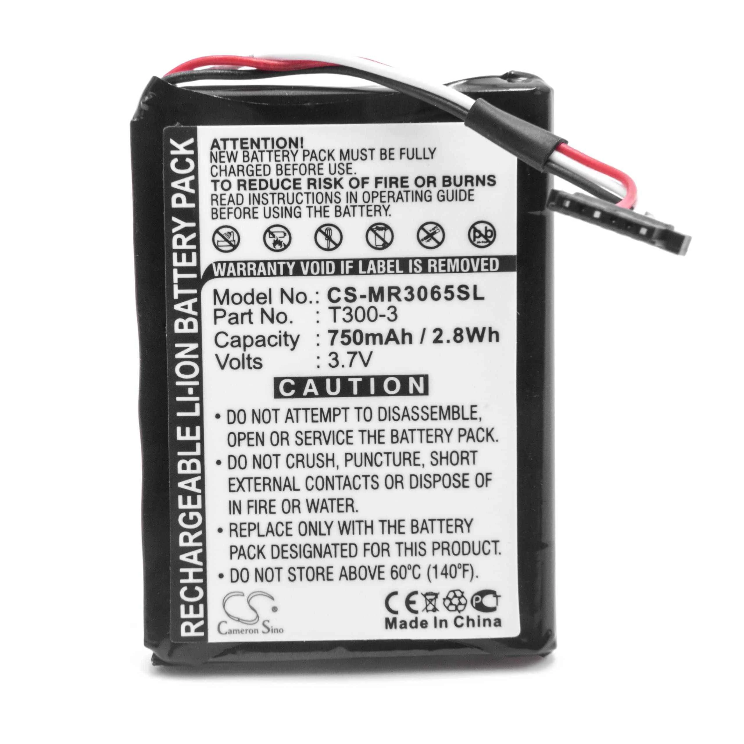 Batterie remplace Magellan T300-3 pour navigation GPS Magellan - 750mAh 3,7V Li-ion