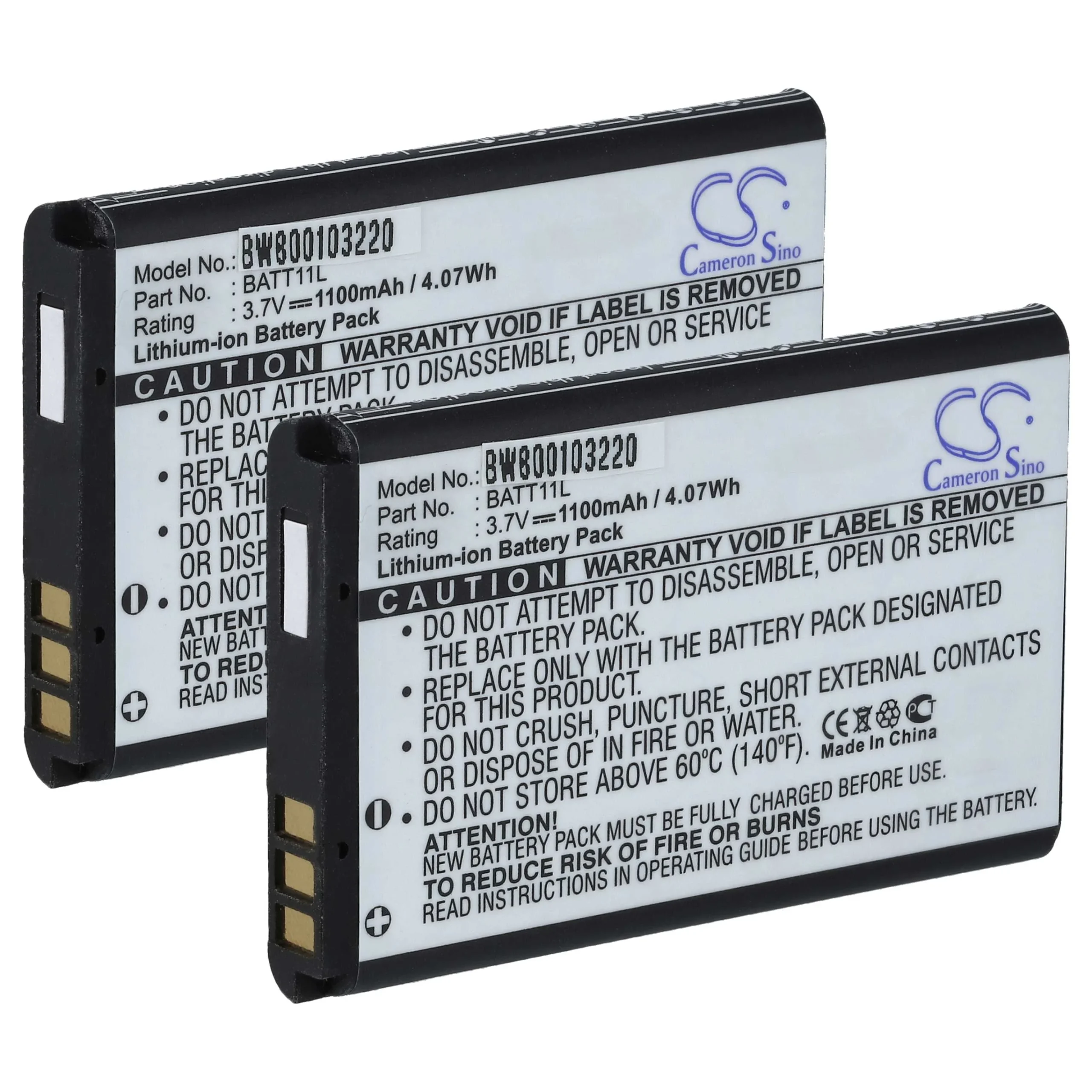 2x Batteries remplace Midland BATT11L pour caméscope Ordro- 1100mAh 3,7V Li-ion