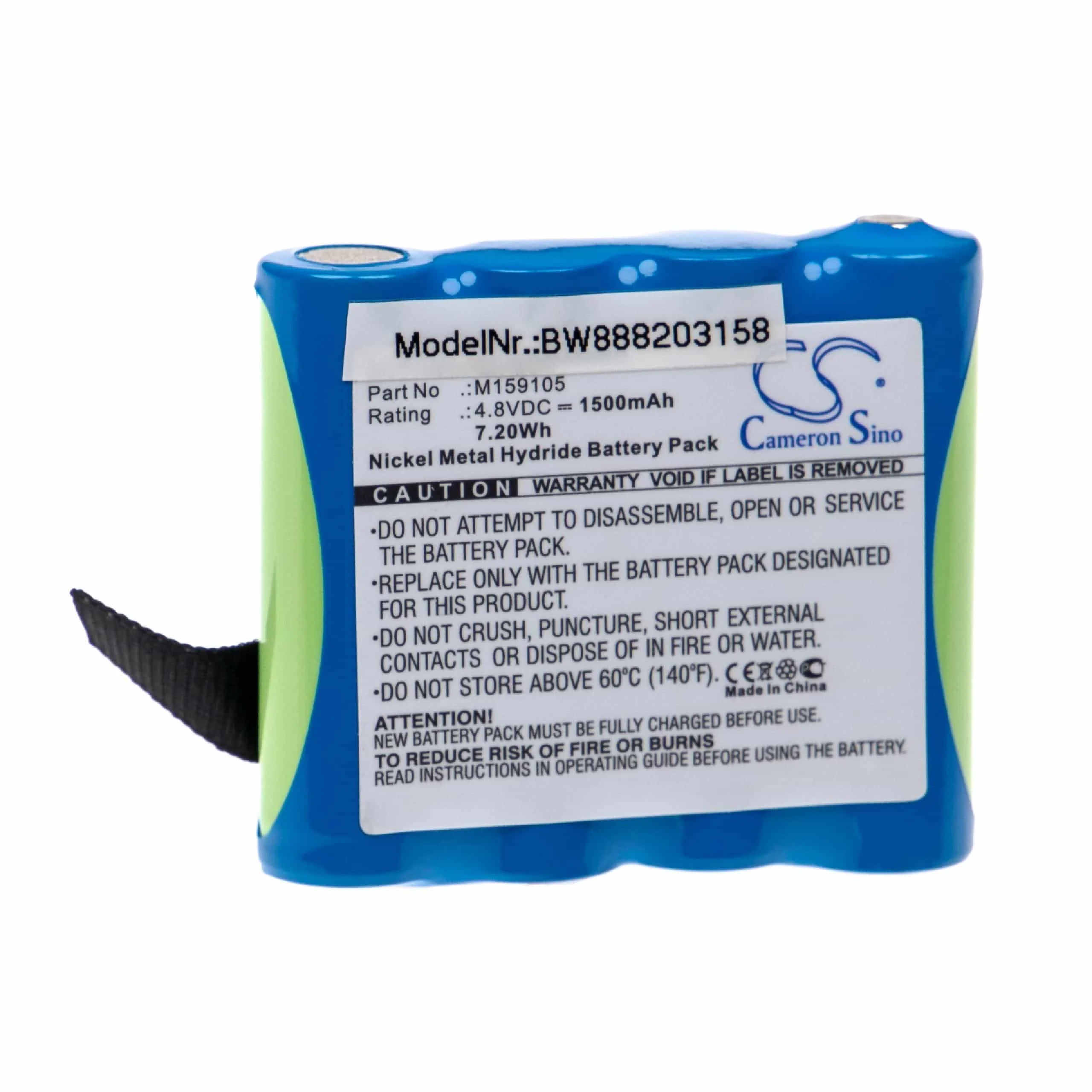 Batterie remplace Edan 4XNR49AA1500P, M159105 pour appareil médical Edan - 1500mAh 4,8V NiMH