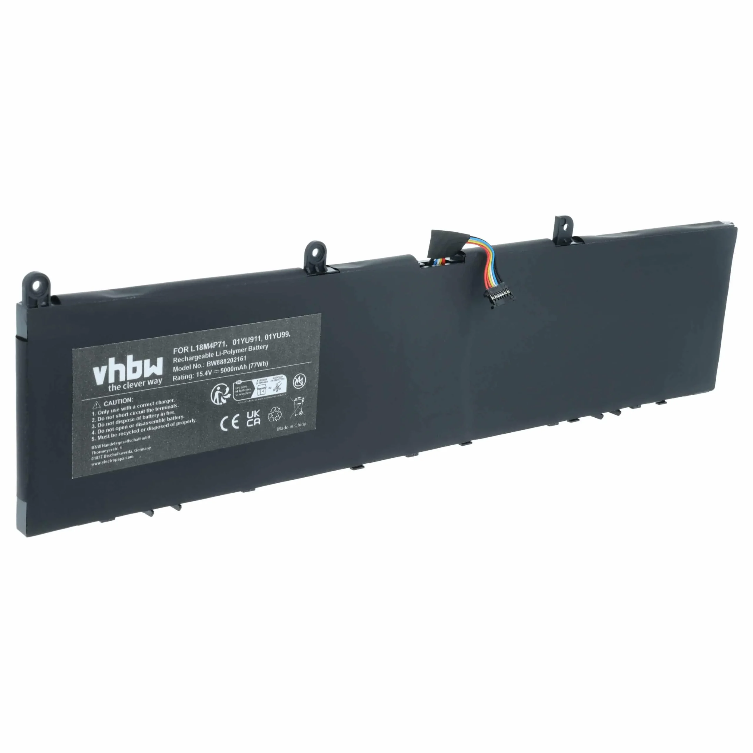 Batterie remplace Lenovo 01YU99, 01YU911 pour ordinateur portable Lenovo- 5000mAh 15,4V Li-polymère