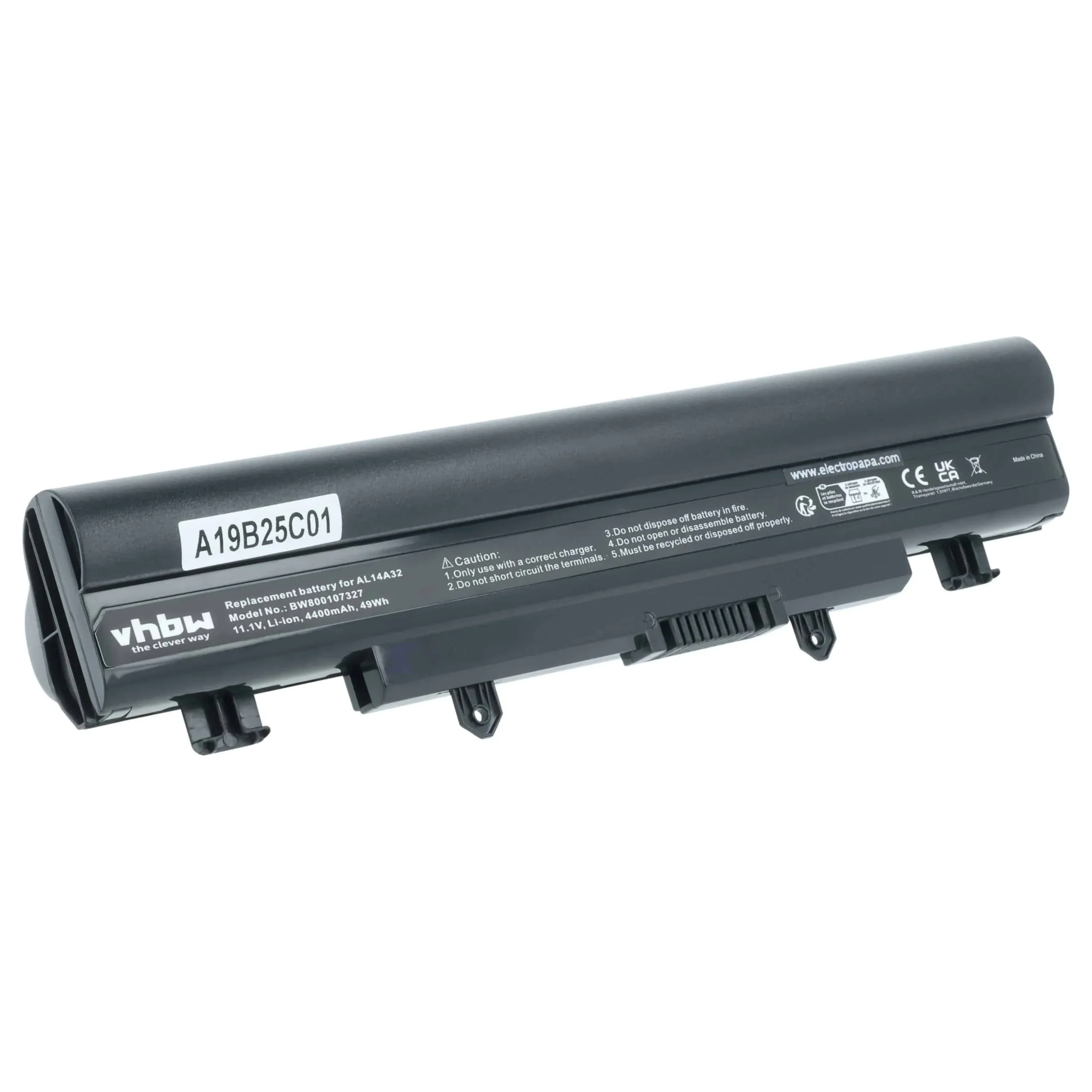 Batterie remplace Acer 31CR17/65-2, AK.006BT.09 pour ordinateur portable Acer- 4400mAh 11,1V Li-ion, noir