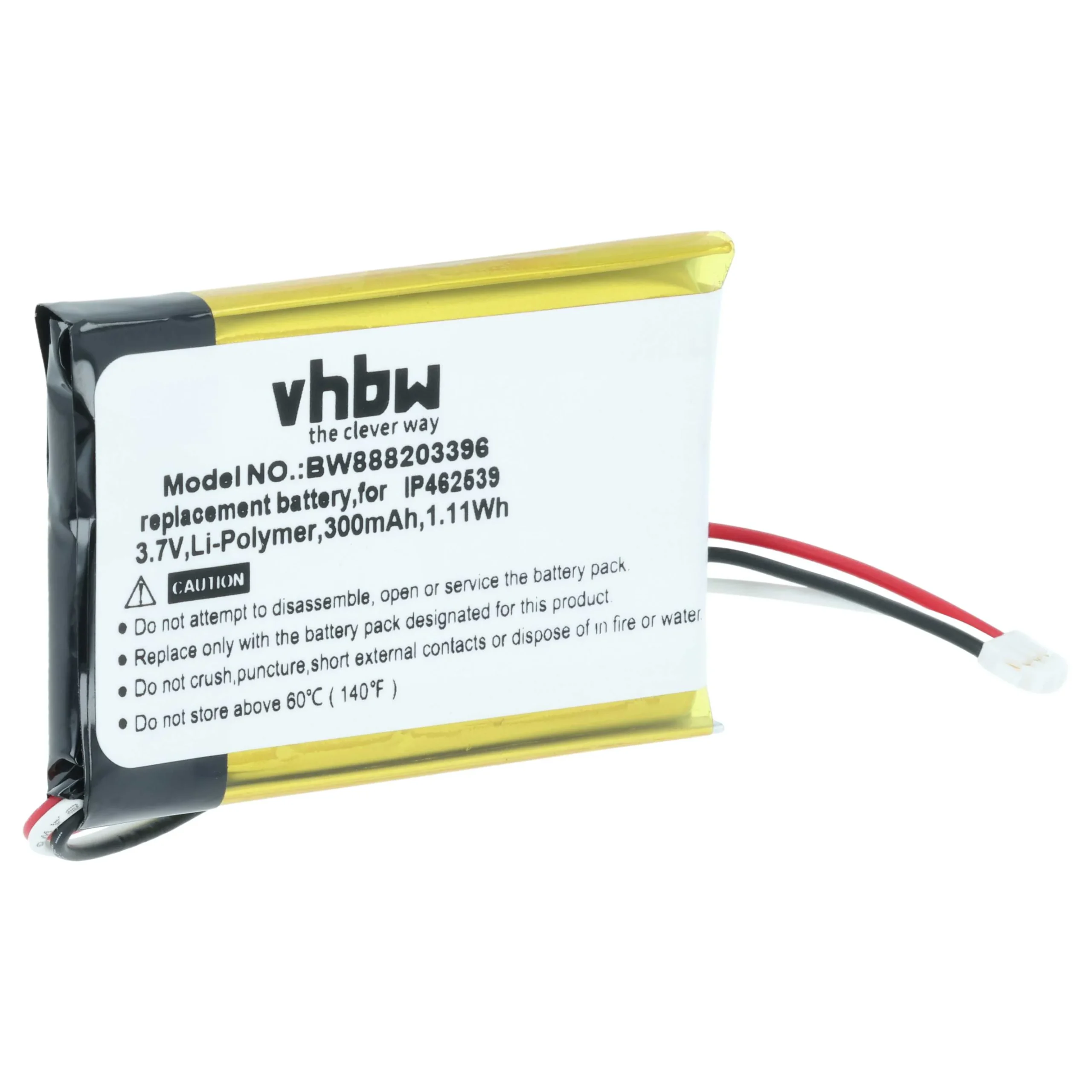 Batterie remplace Phonak IP462539 pour appareil médical Phonak - 300mAh 3,7V Li-polymère