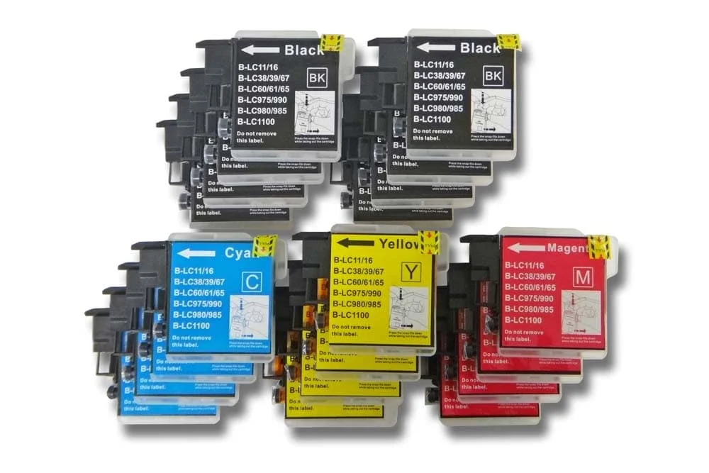 20x Cartouches remplace Brother LC980, LC1100, LC985 pour imprimante - multicouleurs
