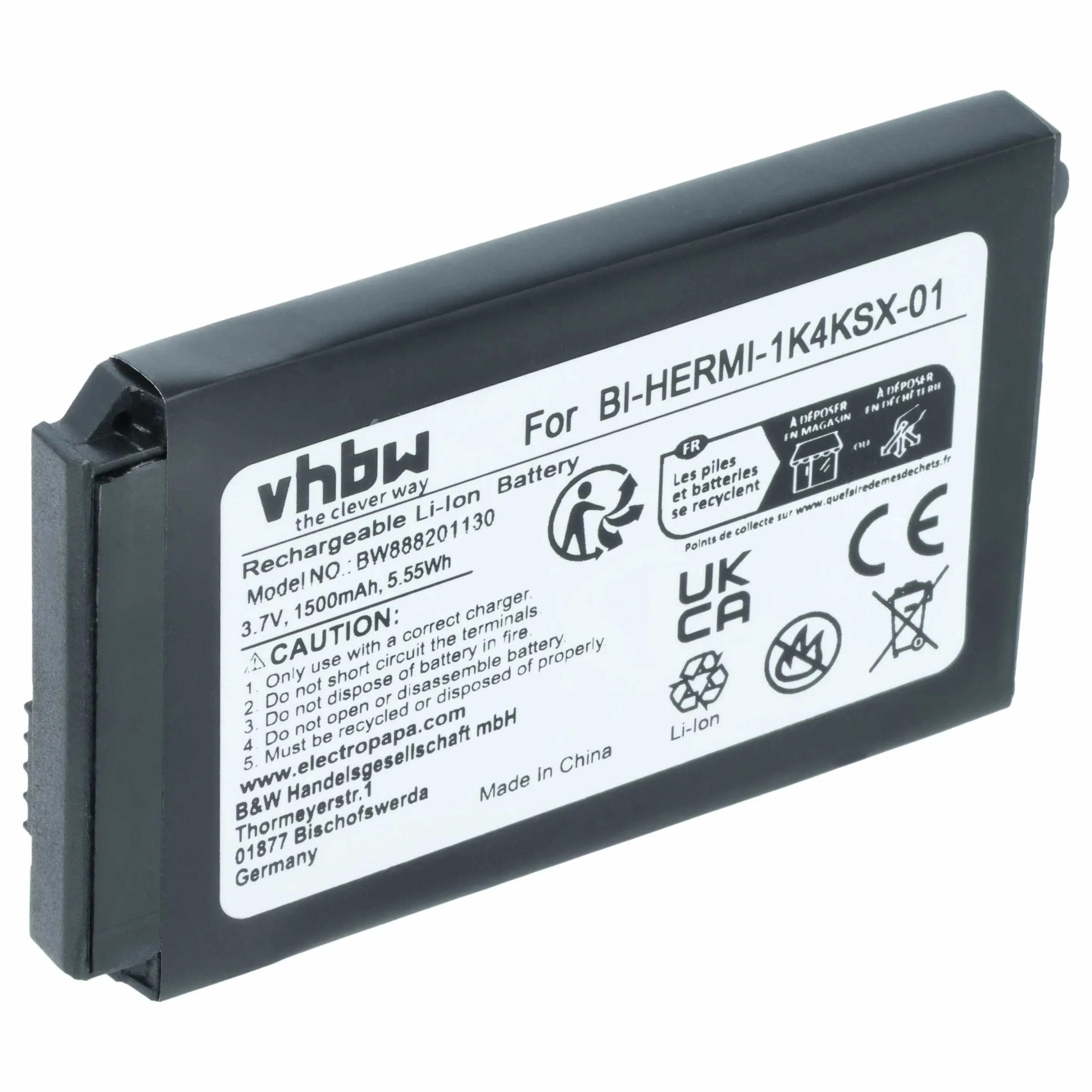 Batterie remplace Cisco BI-HERMI-1K4KSX-01 pour téléphone Cisco - 1500mAh 3,7V Li-ion