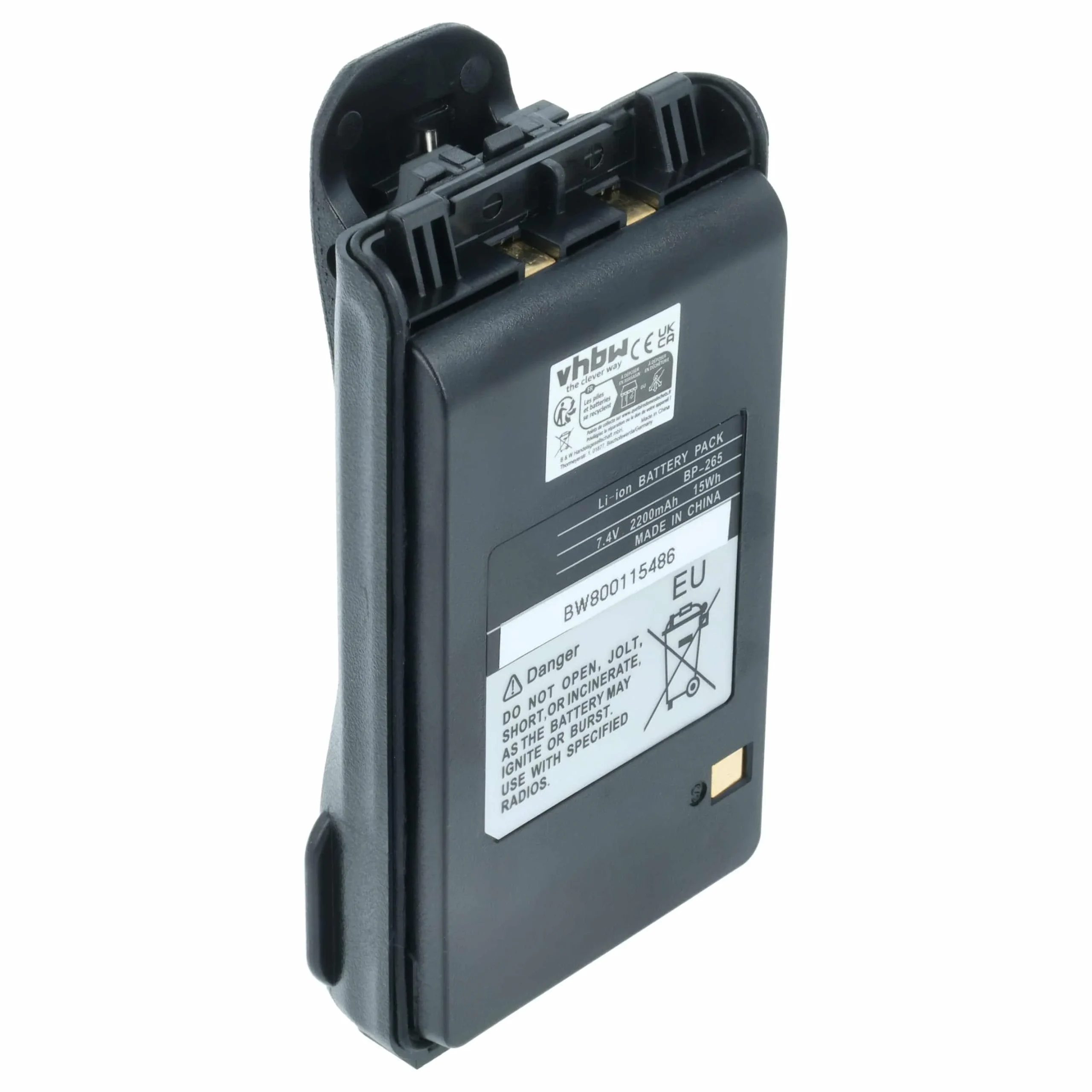 Batterie remplace Icom BP-265LI, BP-265 pour radio talkie-walkie Icom- 2200mAh 7,4V Li-ion