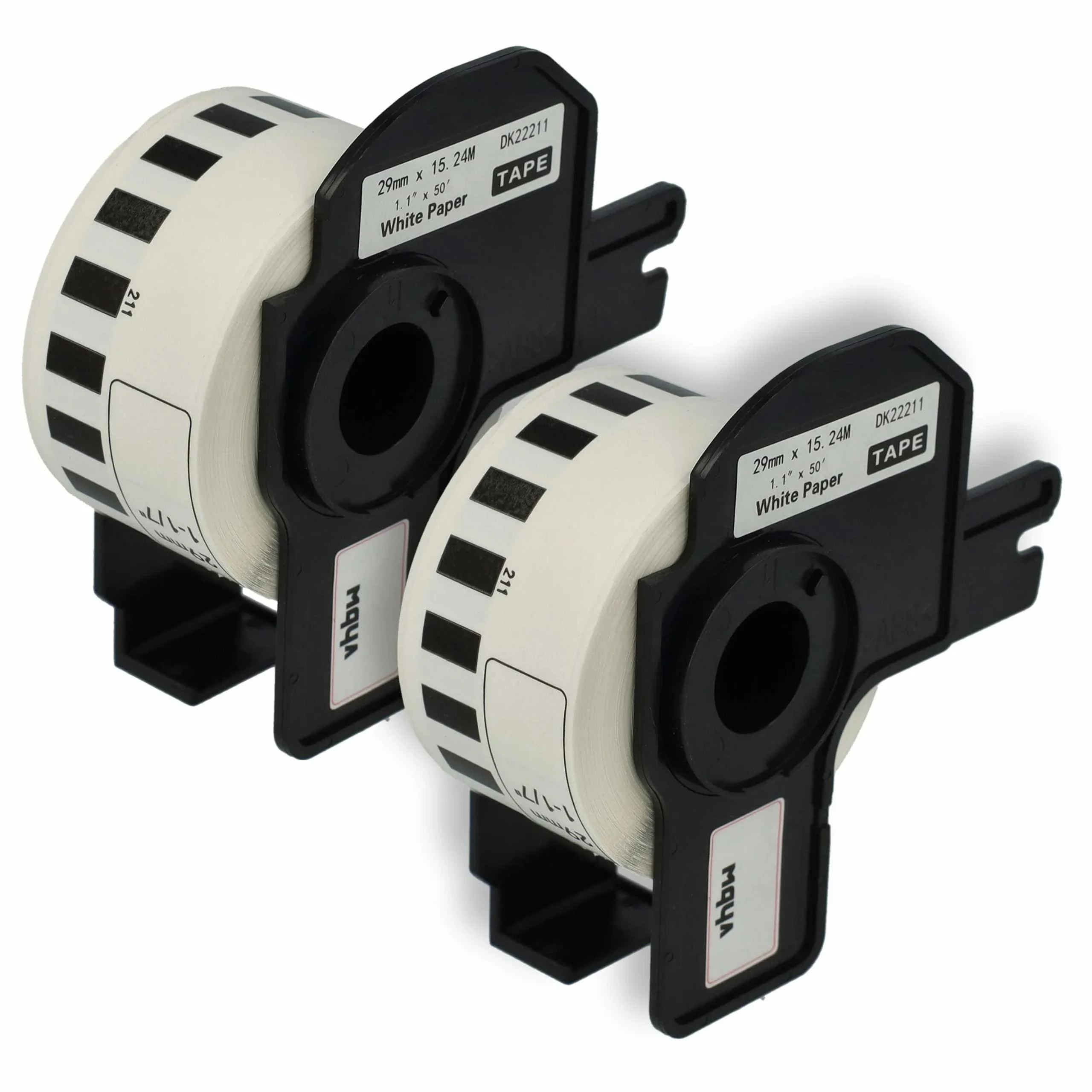 2x Étiquette remplacent Brother DK-22211 pour imprimante étiqueteuse - 29mm x 15,24m + support