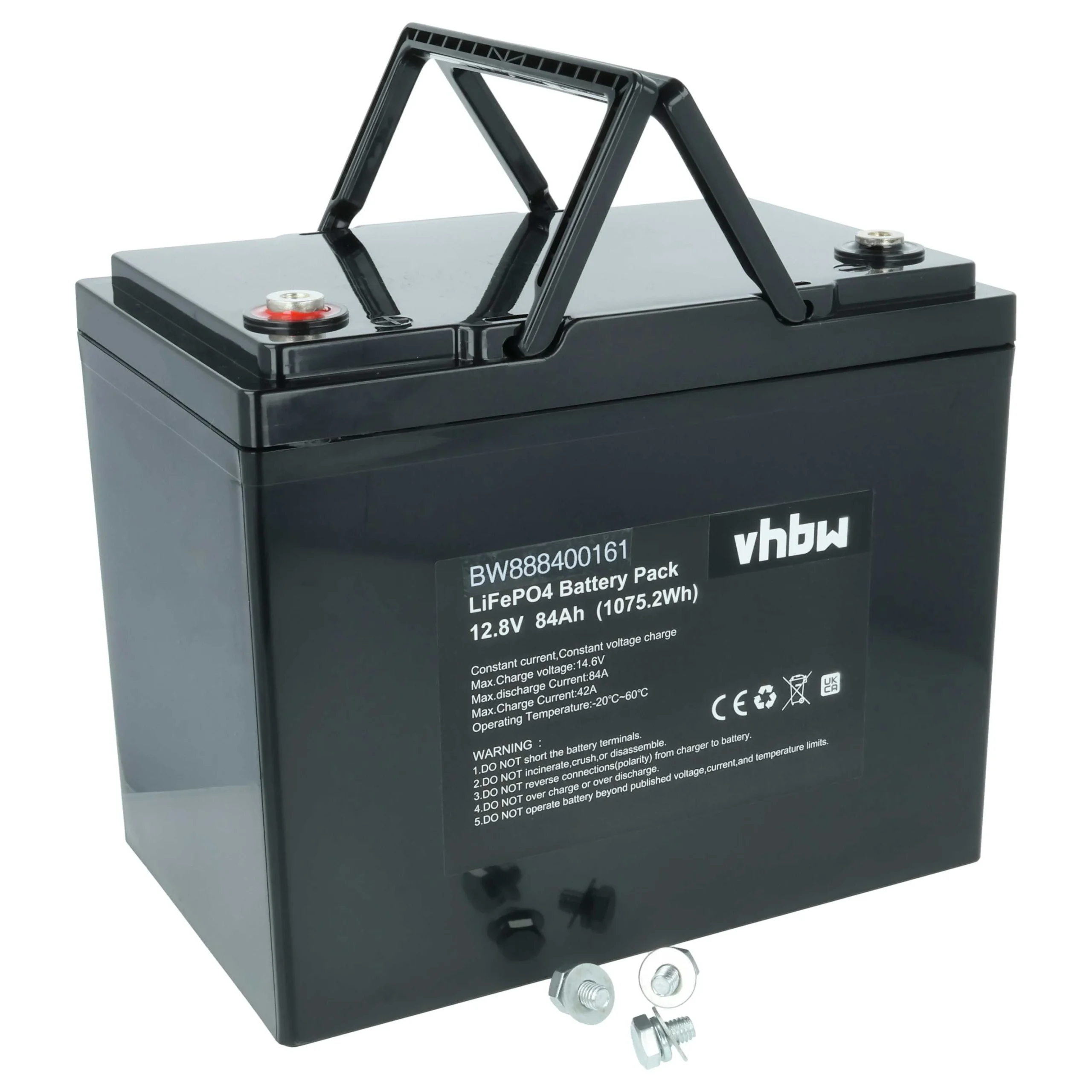 Batterie de bord pour caravane, bateau, camping car, panneau solaire - 84Ah 12,8V LiFePO4, 42A