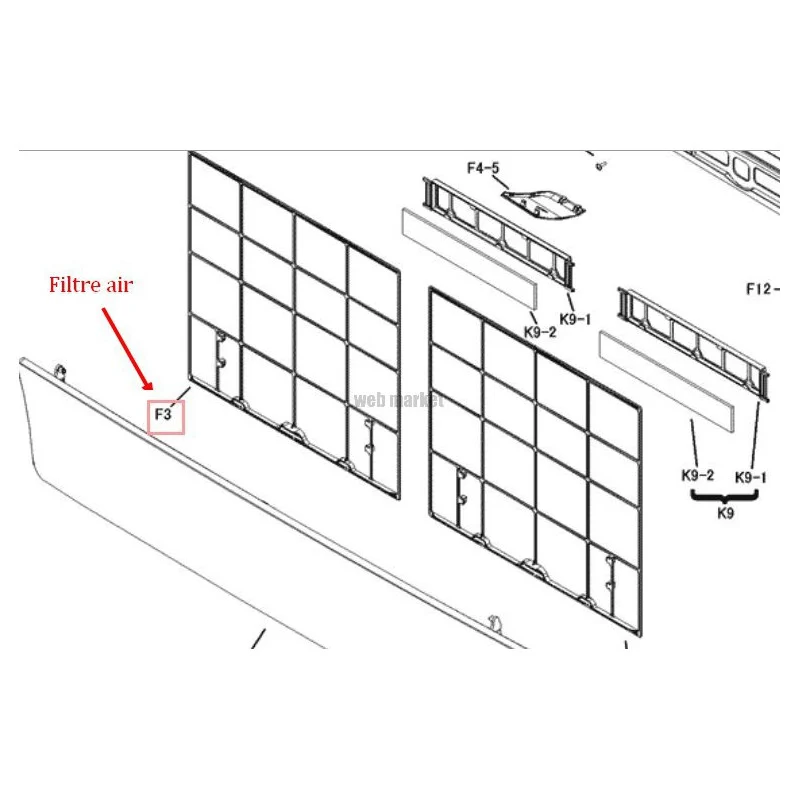 FILTRE A AIR 411 * 387,3 1P412726-1-Daikin