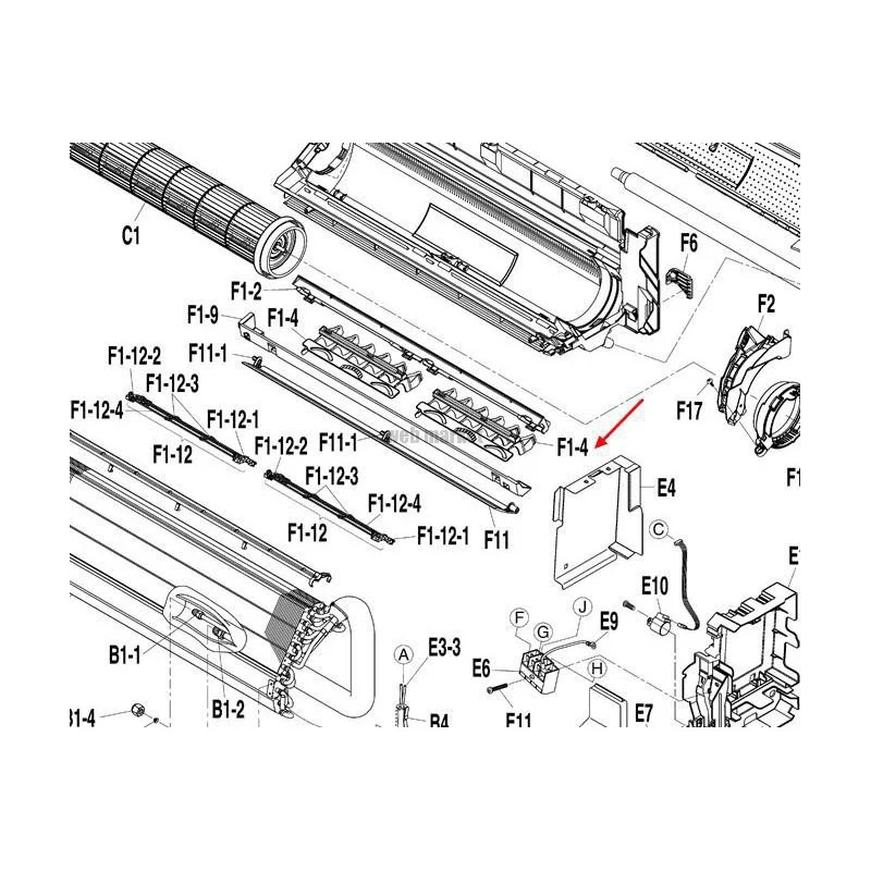 VOLET GRILLE DE REFOULEMENT 2P184179-1-Daikin