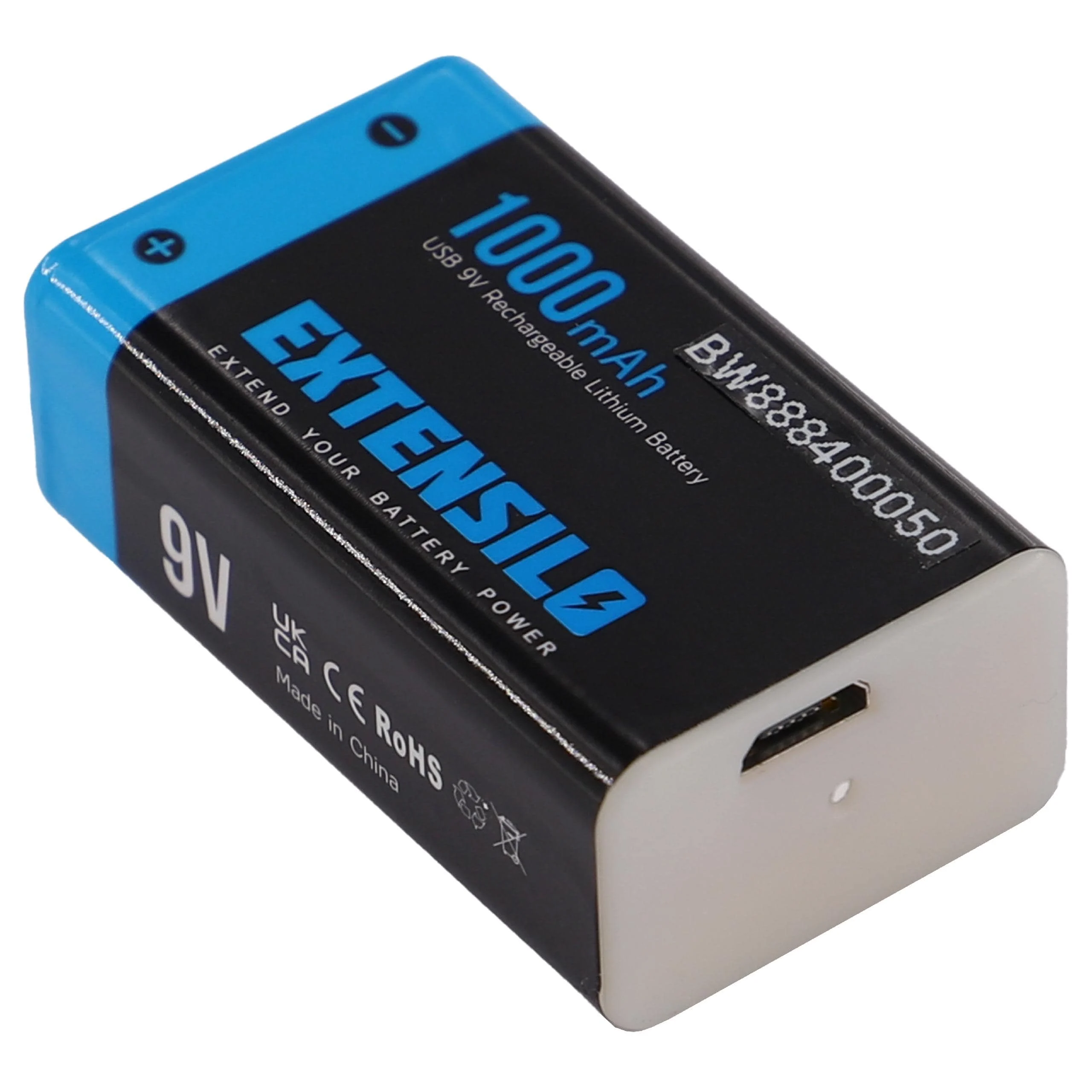 10x Piles bloc 9V remplace Daitem BATV13 pour alarmes et divers appareils - 1Ah 9V Li-ion + port micro-USB