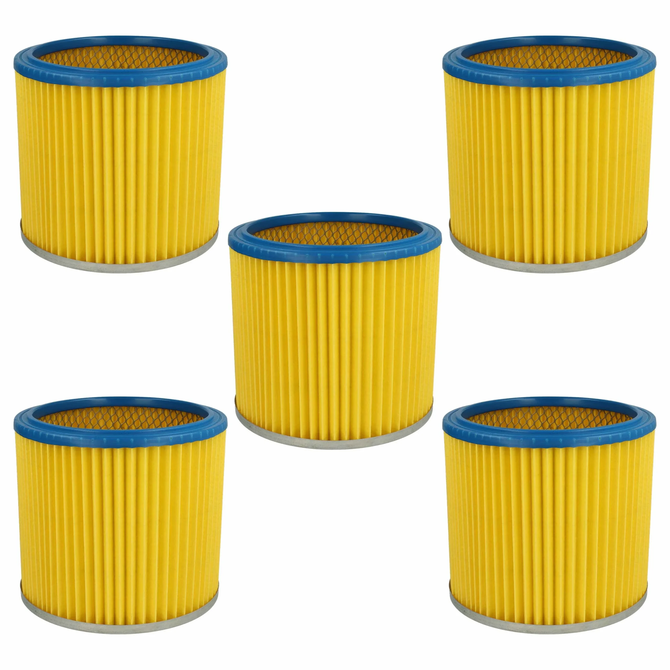 5x Filtre remplace Einhell 2351110 pour aspirateur LIV - Cartouche Filtre F7, bleu / jaune
