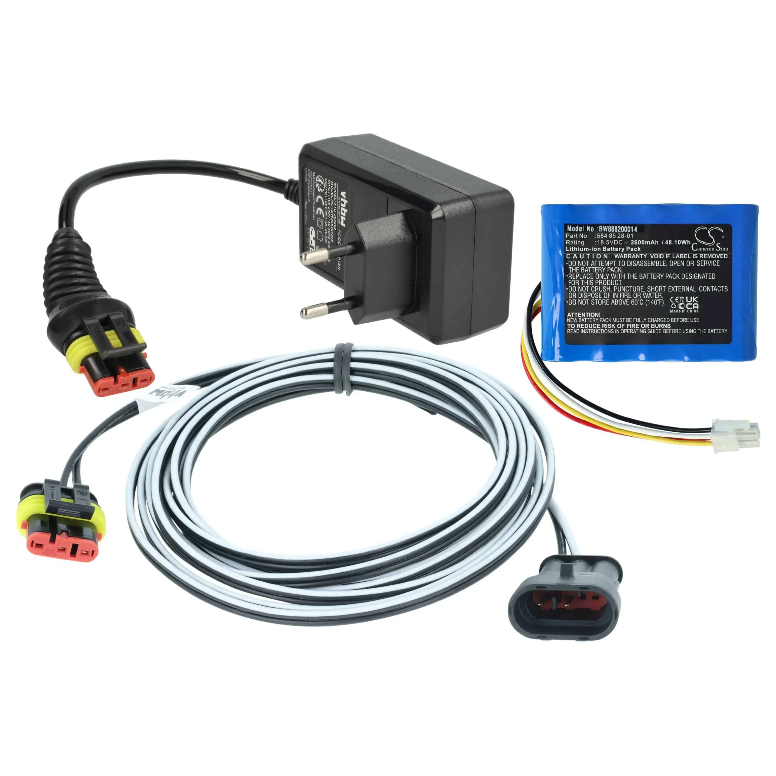 Prise, Batterie 2600 mAh, Câble 3m remplace Gardena 00057-98.251.01 pour tondeuse