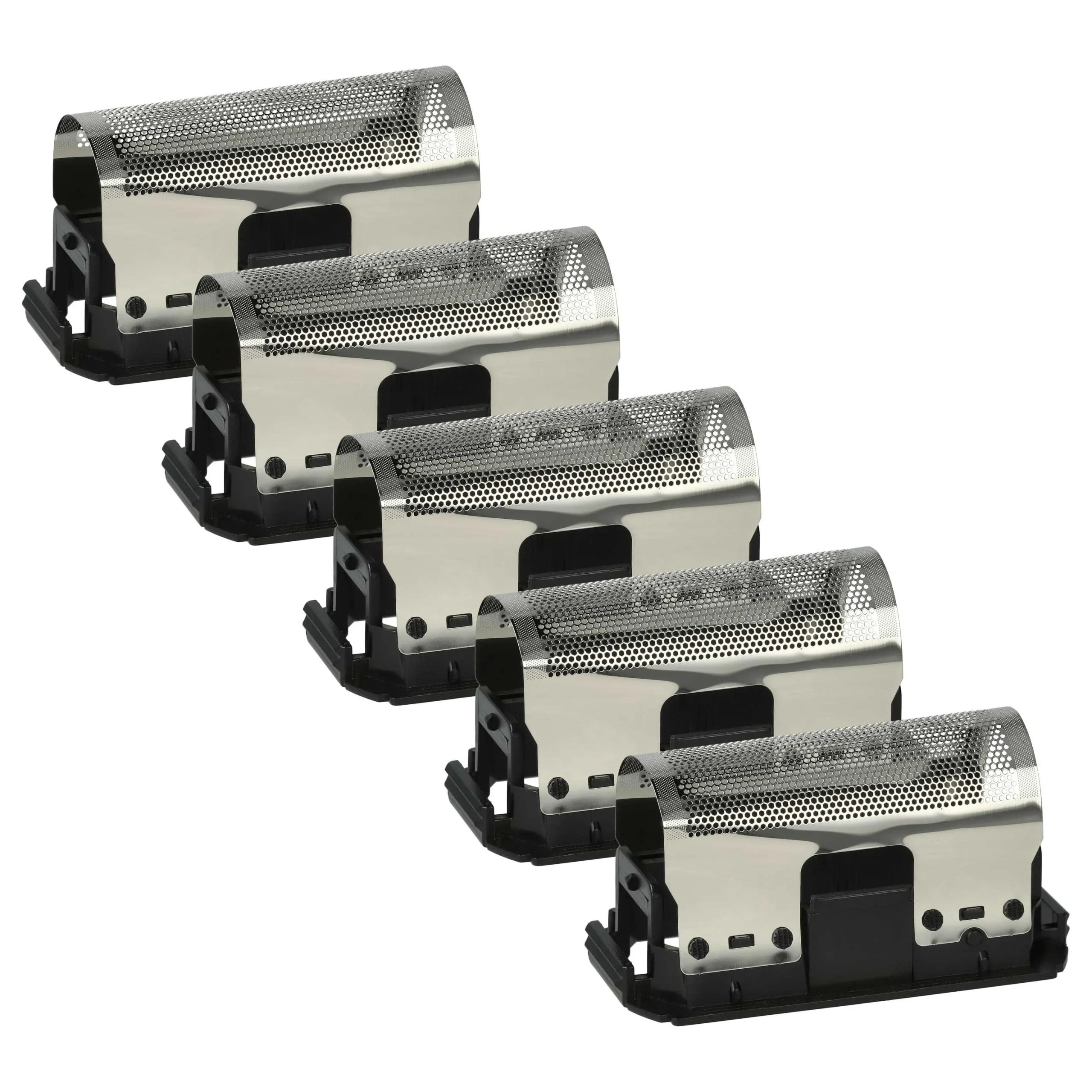 5x Grilles remplace Braun 265, 5235760, SB235, SB265, 235 pour rasoir Braun - avec cadre de tête, noir/argenté