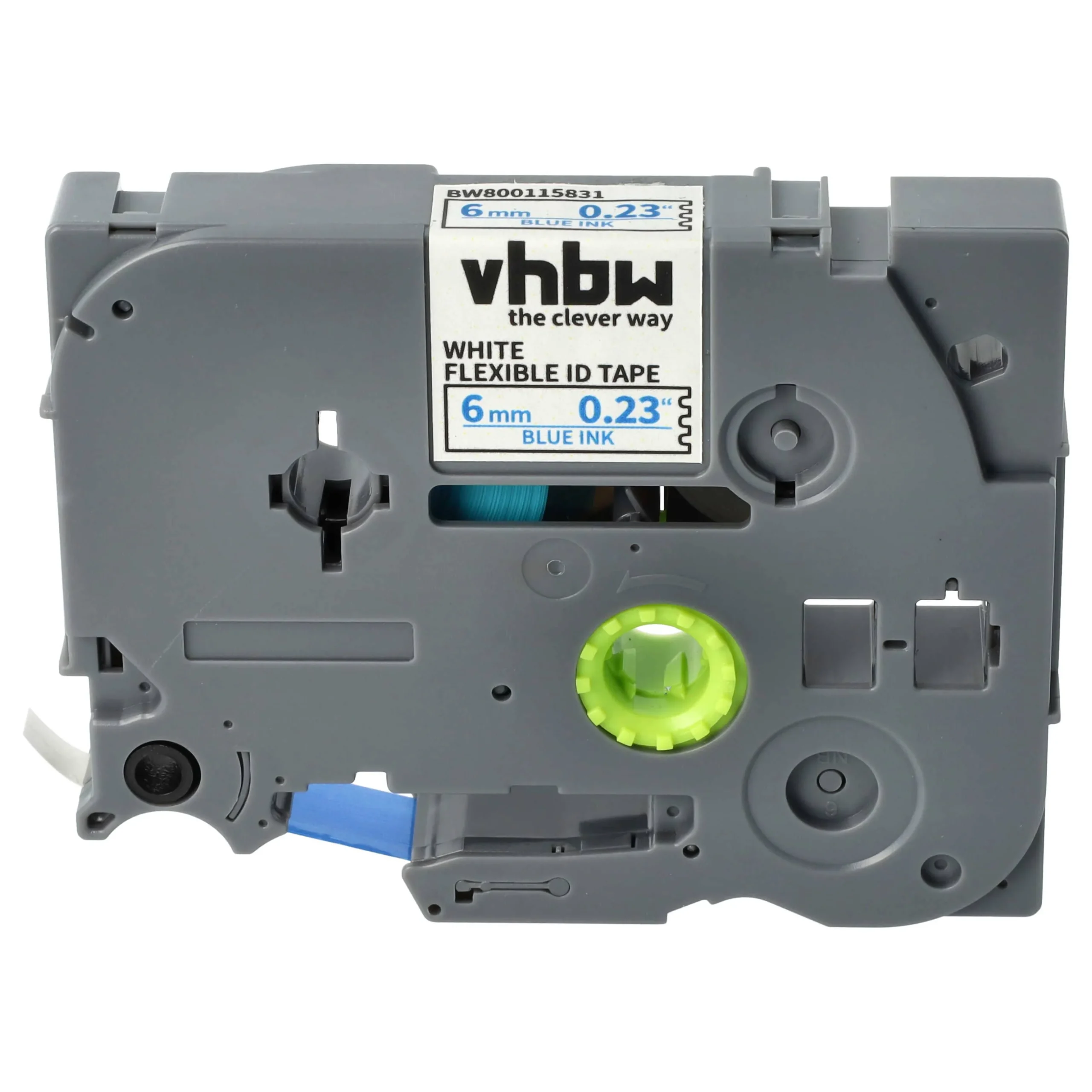 Cassette à ruban remplace Brother TZE-FX213 - 6mm lettrage Bleu ruban Blanc, plastique, souple