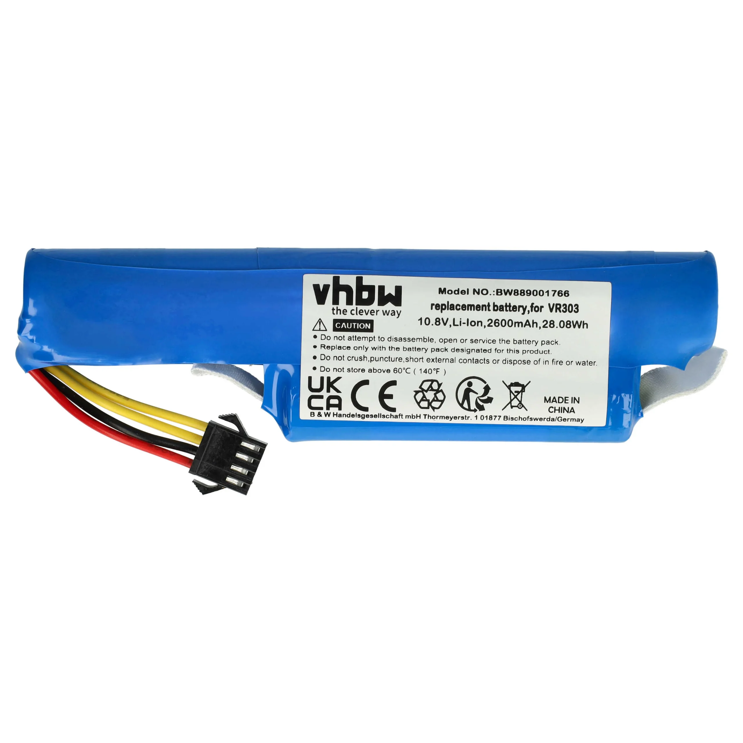 Batterie pour robot aspirateur Vileda VR 201 PetPro, VR 303 - 2600mAh