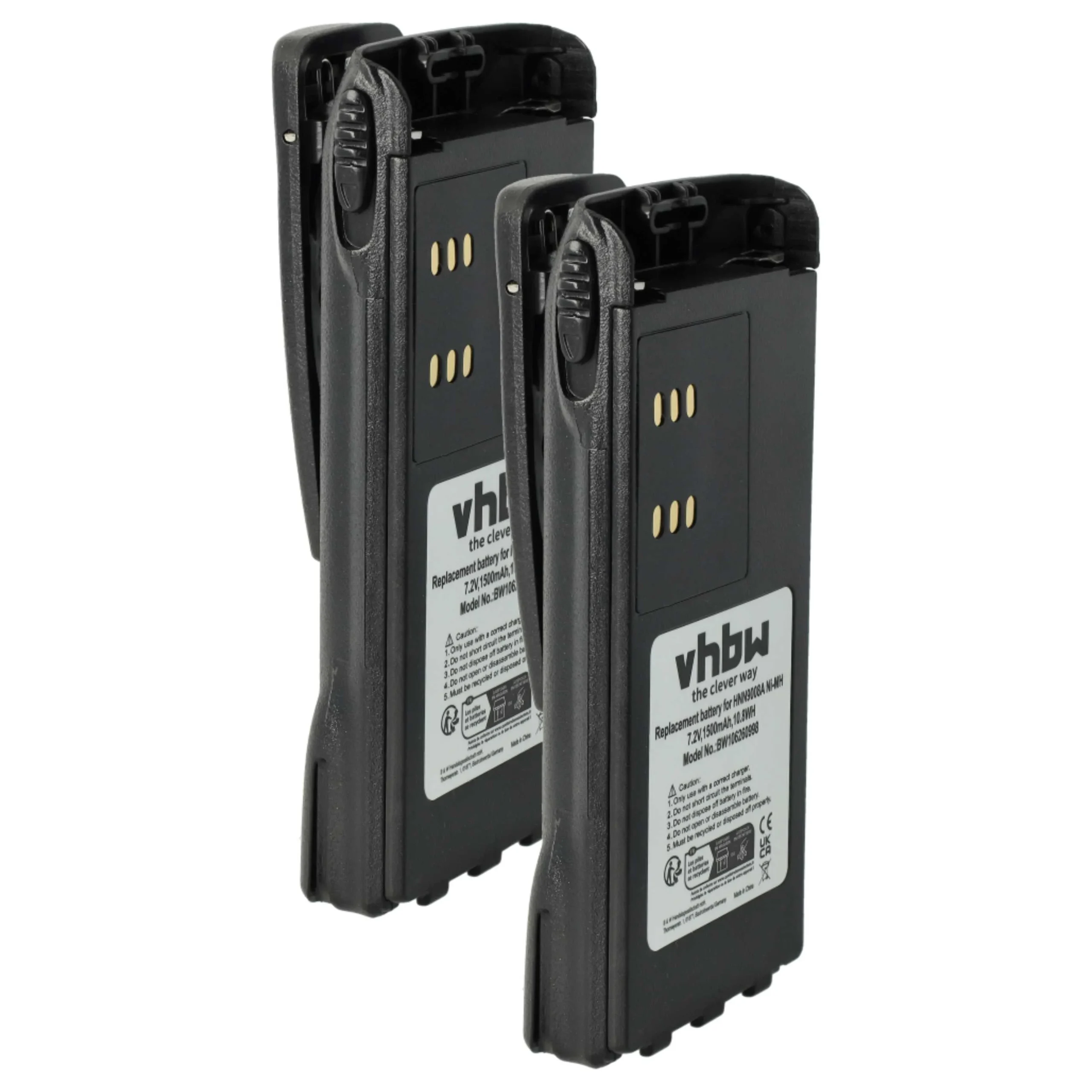 2x Batteries remplace Motorola HMNN4151, HMNN4154 pour radio talkie-walkie Motorola- 1500mAh 7,2V NiMH