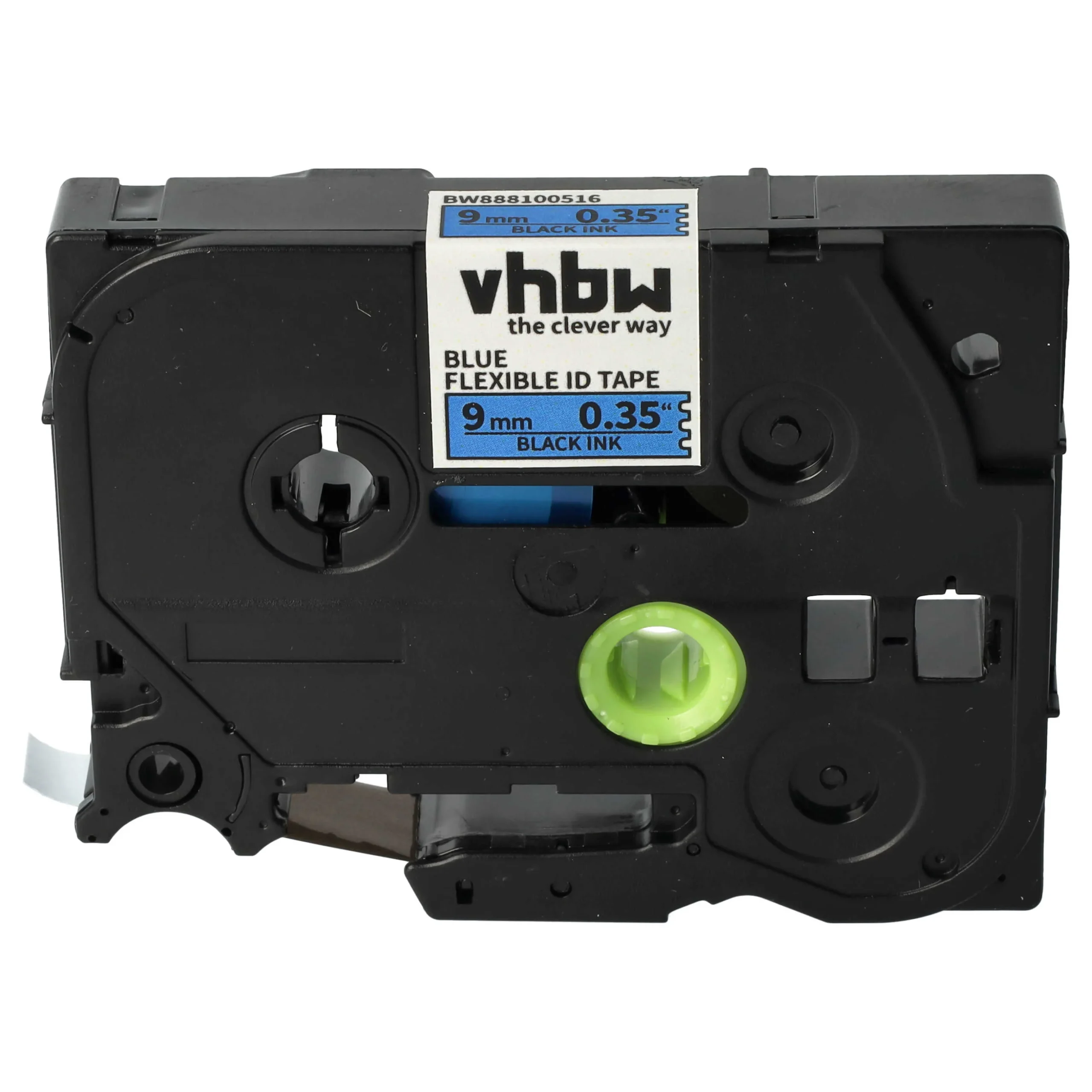 Cassette à ruban remplace Brother TZeFX521, TZE-FX521 - 9mm lettrage Noir ruban Bleu, plastique, souple