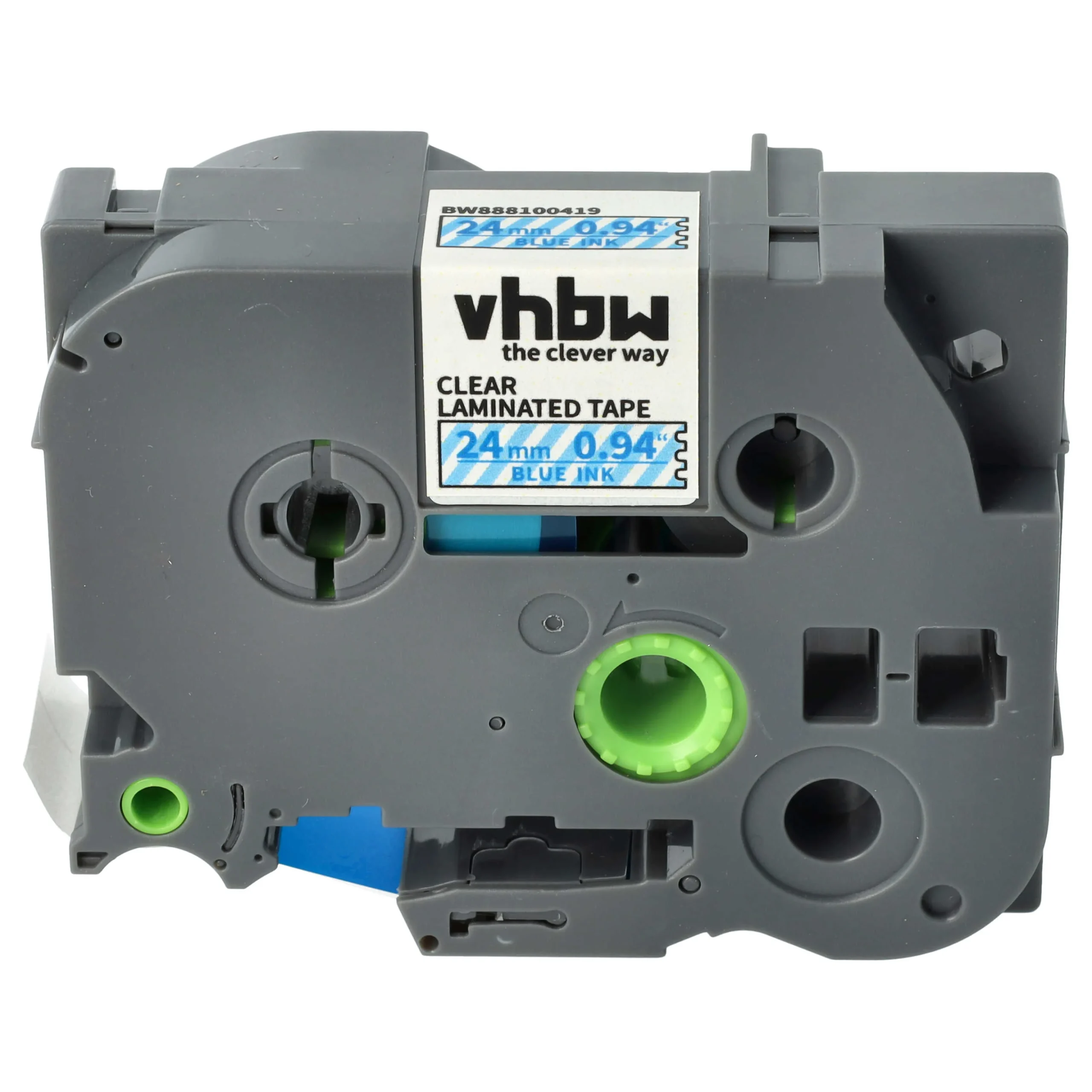 Cassette à ruban remplace Brother TZE-153 - 24mm lettrage Bleu ruban Transparent, plastique