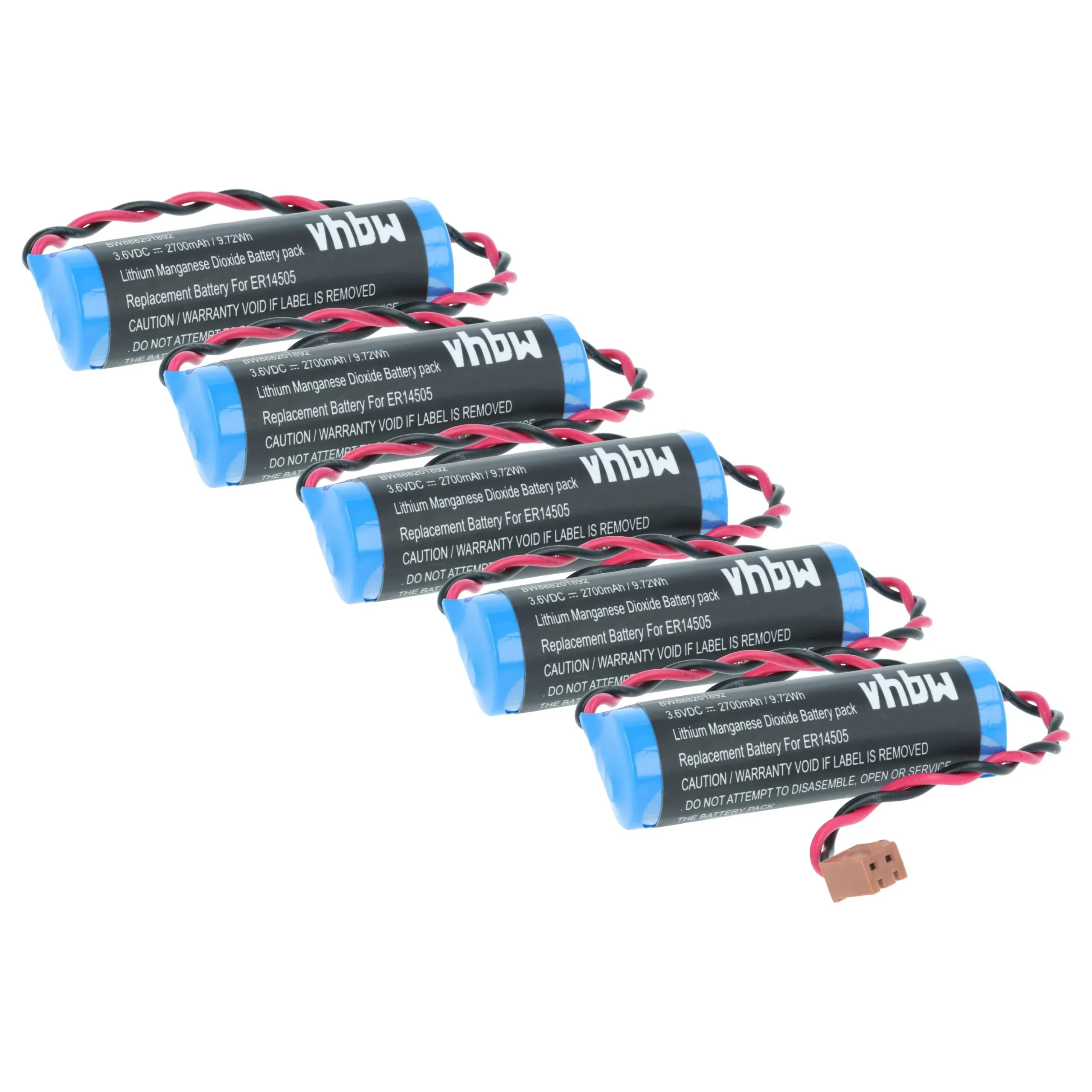 5x Piles pour PLC Programmable Logic Controller Toshiba ER6VCT - 2700mAh 3,6V Li-SOCl2