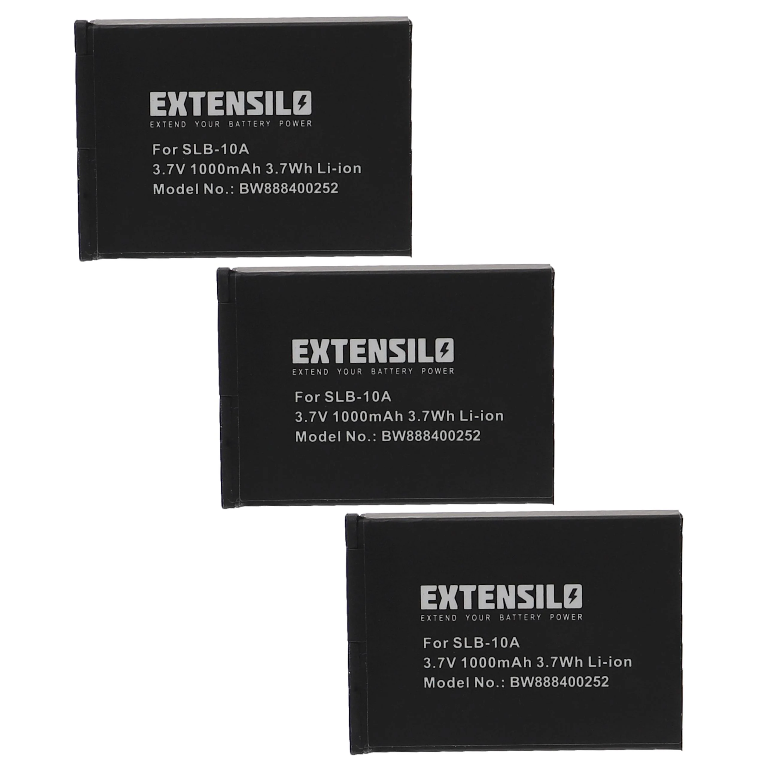 3x Batteries remplace Praktica FJ-SLB-10A pour appareil photo Praktica- 1000mAh 3,7V Li-ion