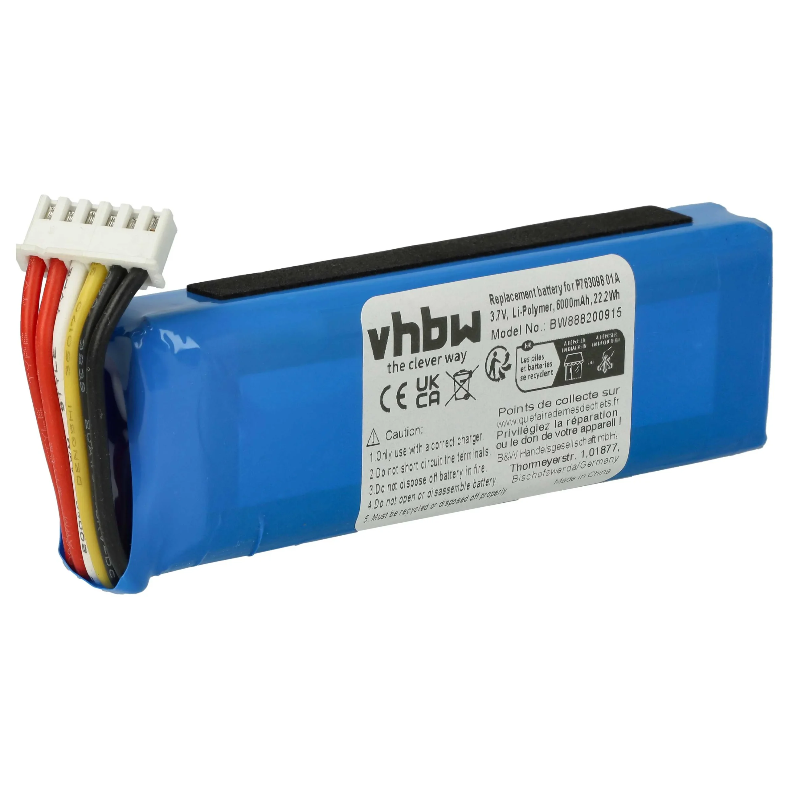 Batterie remplace JBL P763098 01A enceinte JBL - 6000mAh 3,7V Li-polymère