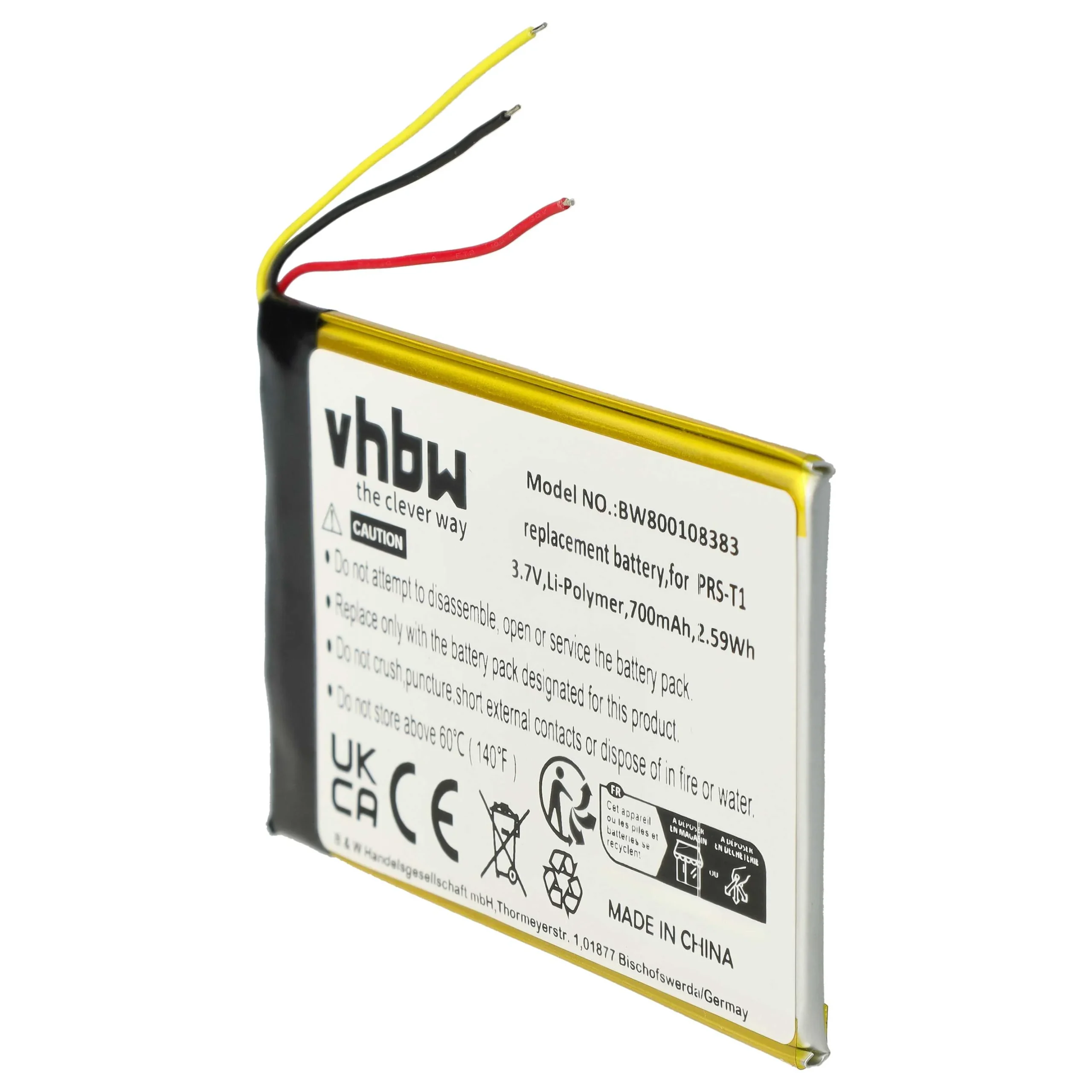 Batterie remplace Sony LIS1476, 1-853-104-11, LIS1476MHPPC(SY6) liseuse ebook - 700mAh 3,7V Li-polymère
