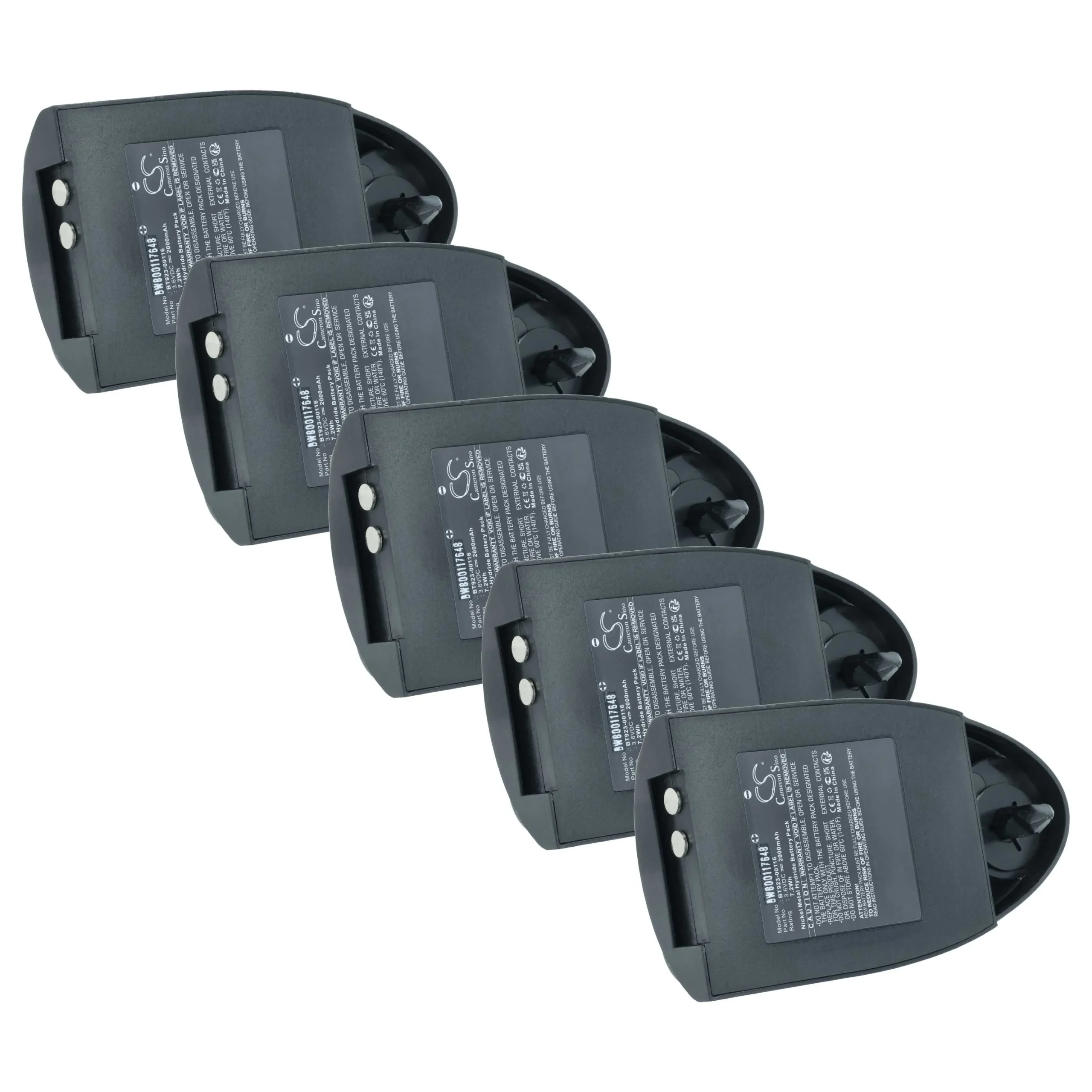 Batterie (5 pièces) remplace Cattron Theimeg BAT-0000327, BT923-00116 - 2000mAh 3,6V NiMH
