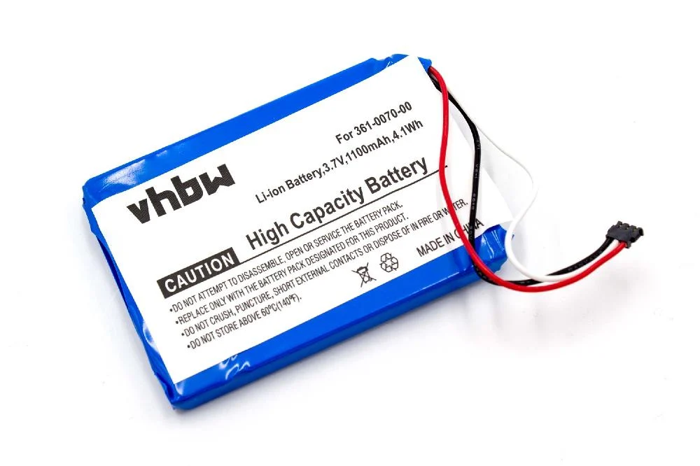 Batterie remplace Garmin 361-00070-01, 361-00070-00 pour navigation GPS Garmin - 1100mAh 3,7V Li-ion