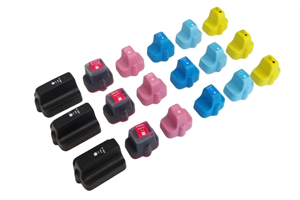 18x Cartouches remplace HP 363 02 Black, cyan, cyan clair pour imprimante - Accessoires pour imprimante