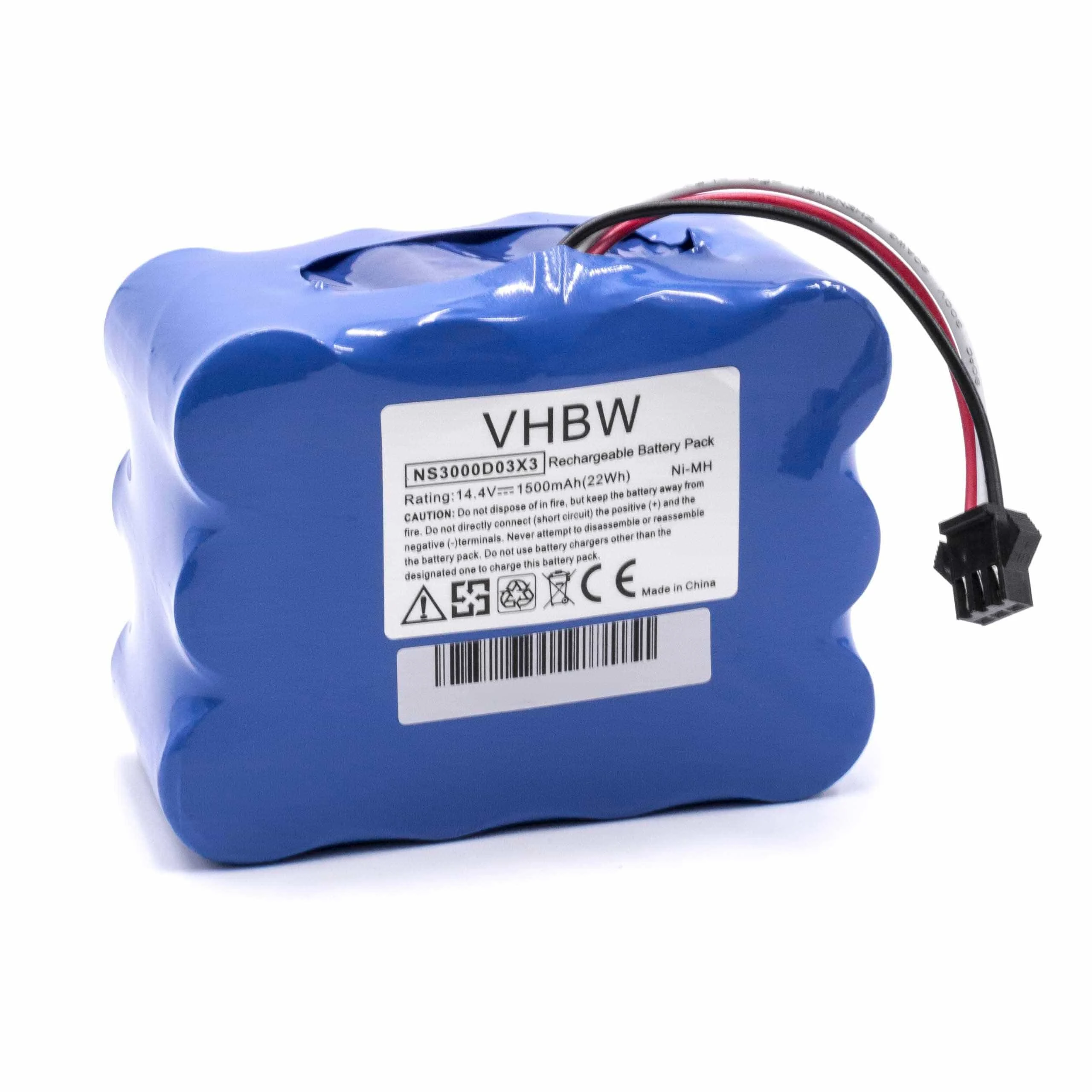Batterie remplace Klarstein NS3000D03X3, YX-NI-MH-022144-TN pour robot aspirateur Cleanna - 1500mAh 14,4V NiMH