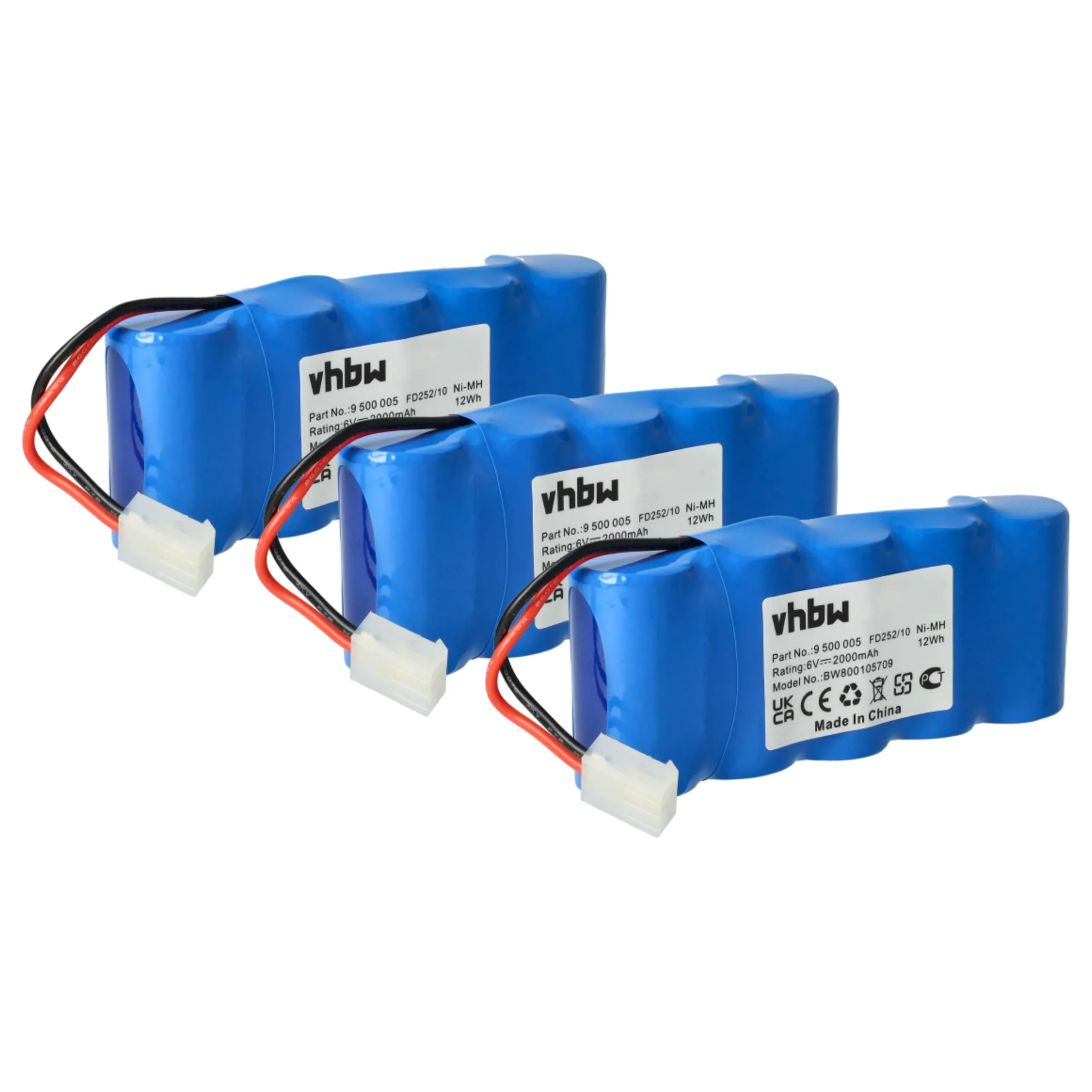 3x Batteries remplace Bosch 8781105908, 710055 pour motorisation de porte, portail Bosch - 2000mAh 6V NiMH