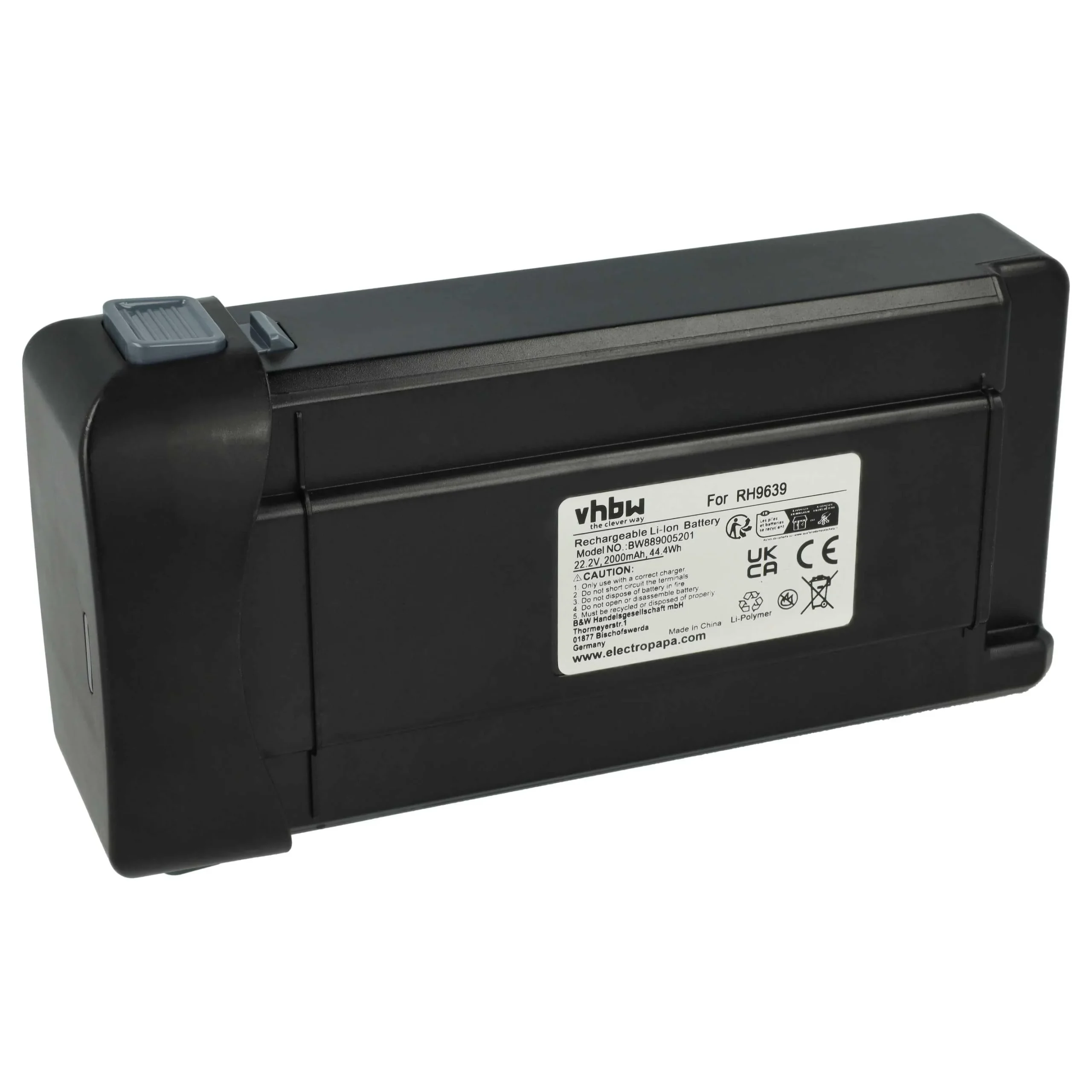 Batterie remplace RS-2230002213, ZR009700, SS-2230002963 pour aspirateur Tefal - 2000mAh 22,2V Li-ion