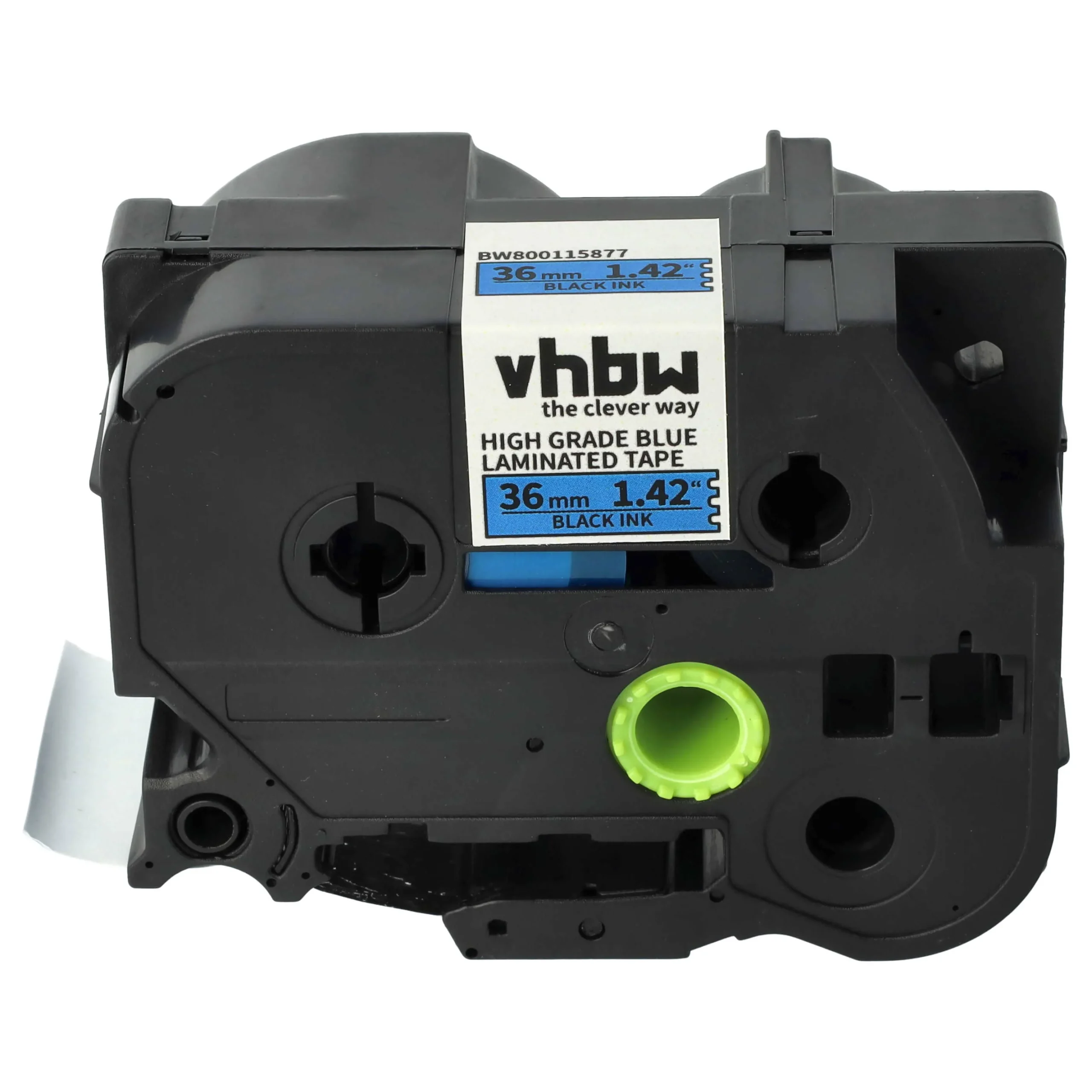 Cassette à ruban remplace Brother HGE-561 - 36mm lettrage Noir ruban Bleu, plastique