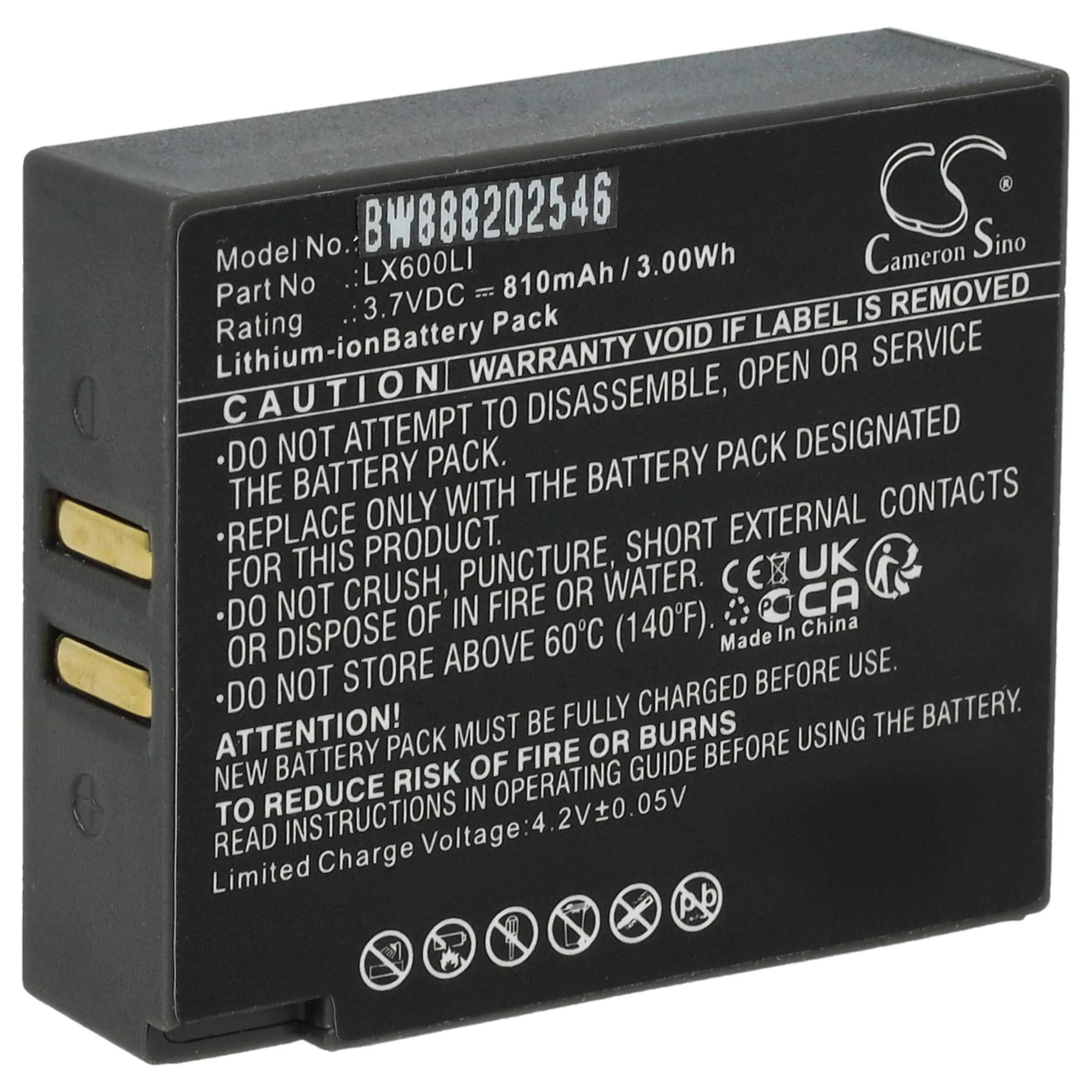 Batterie remplace Eartec LX600LI casque audio Eartec - 810mAh 3,7V Li-ion
