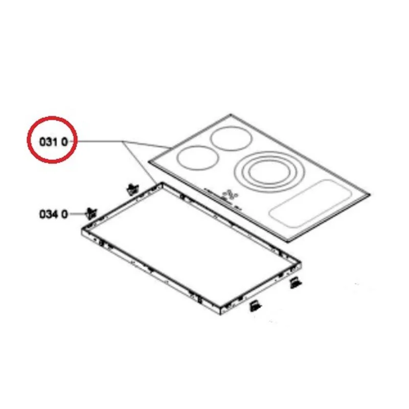 Dessus verre pour table induction Whirlpool 481010482410 - Promos