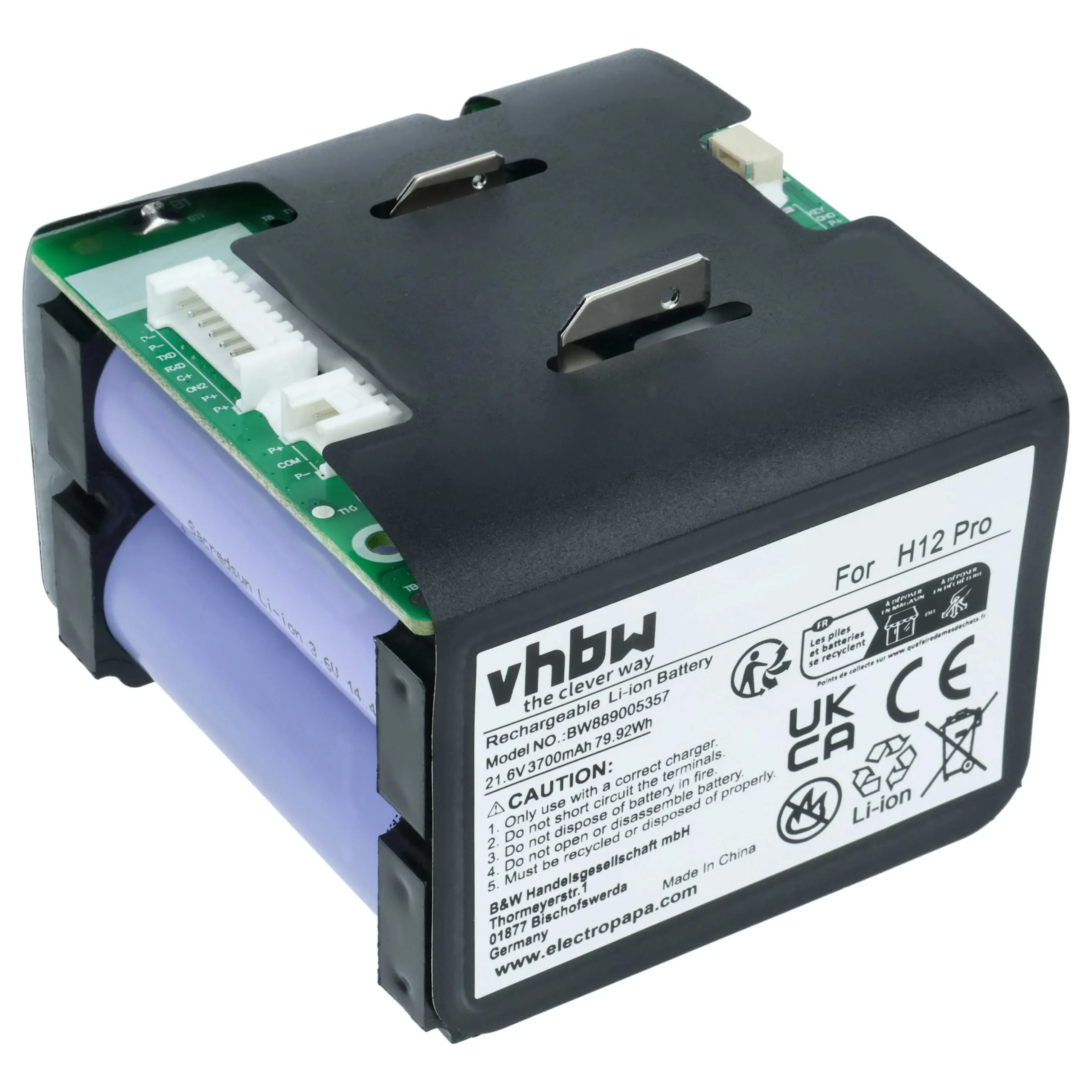 Batterie remplace Dreame W2210, W2210-6S1P-BWB, 1.76.DRE.1.7 pour aspirateur Dreame - 3,7Ah 21,6V Li-ion