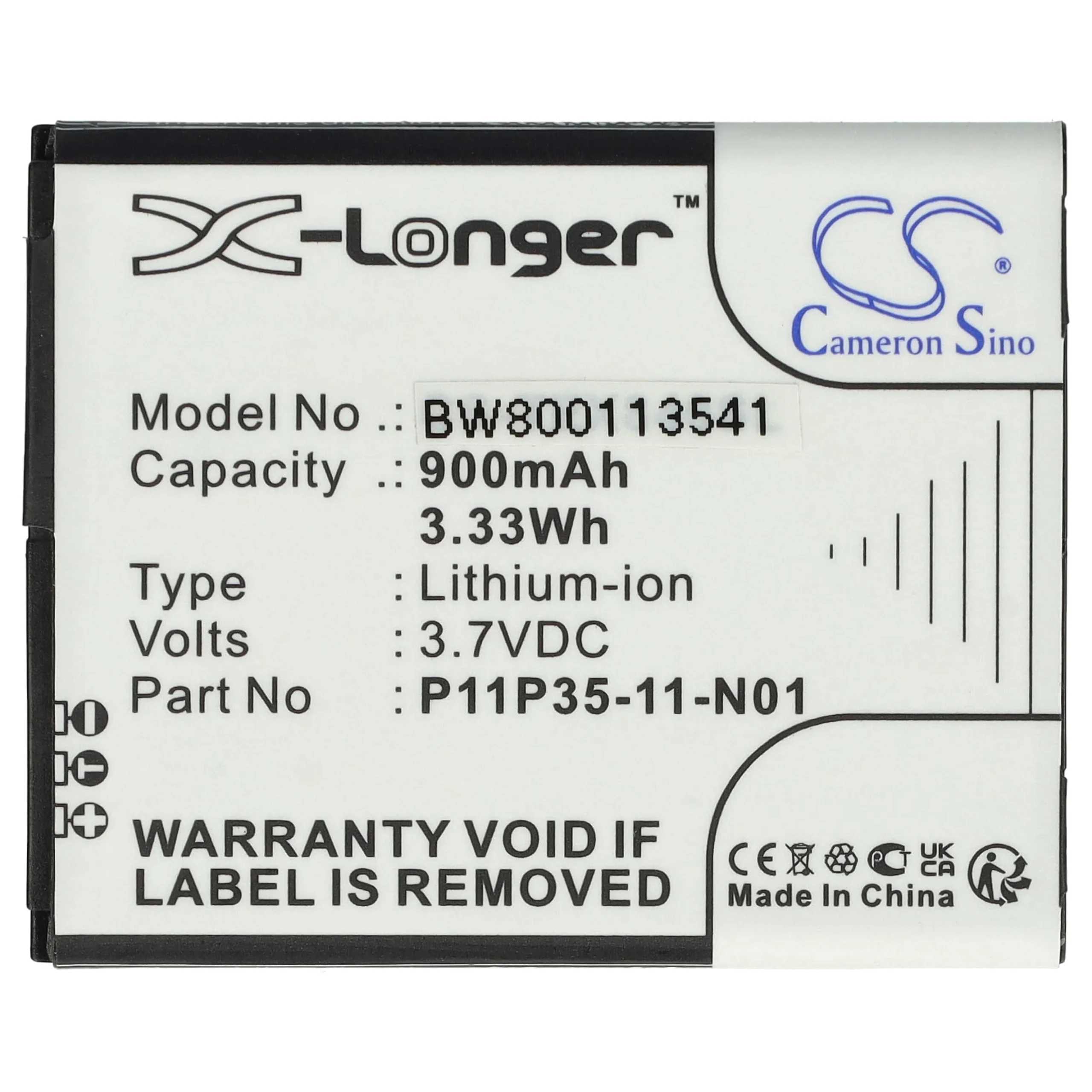 Batterie remplace Texas Instruments 3.7L12005SPA, P11P35-11-N01 calculatrice - 900mAh 3,7V Li-ion