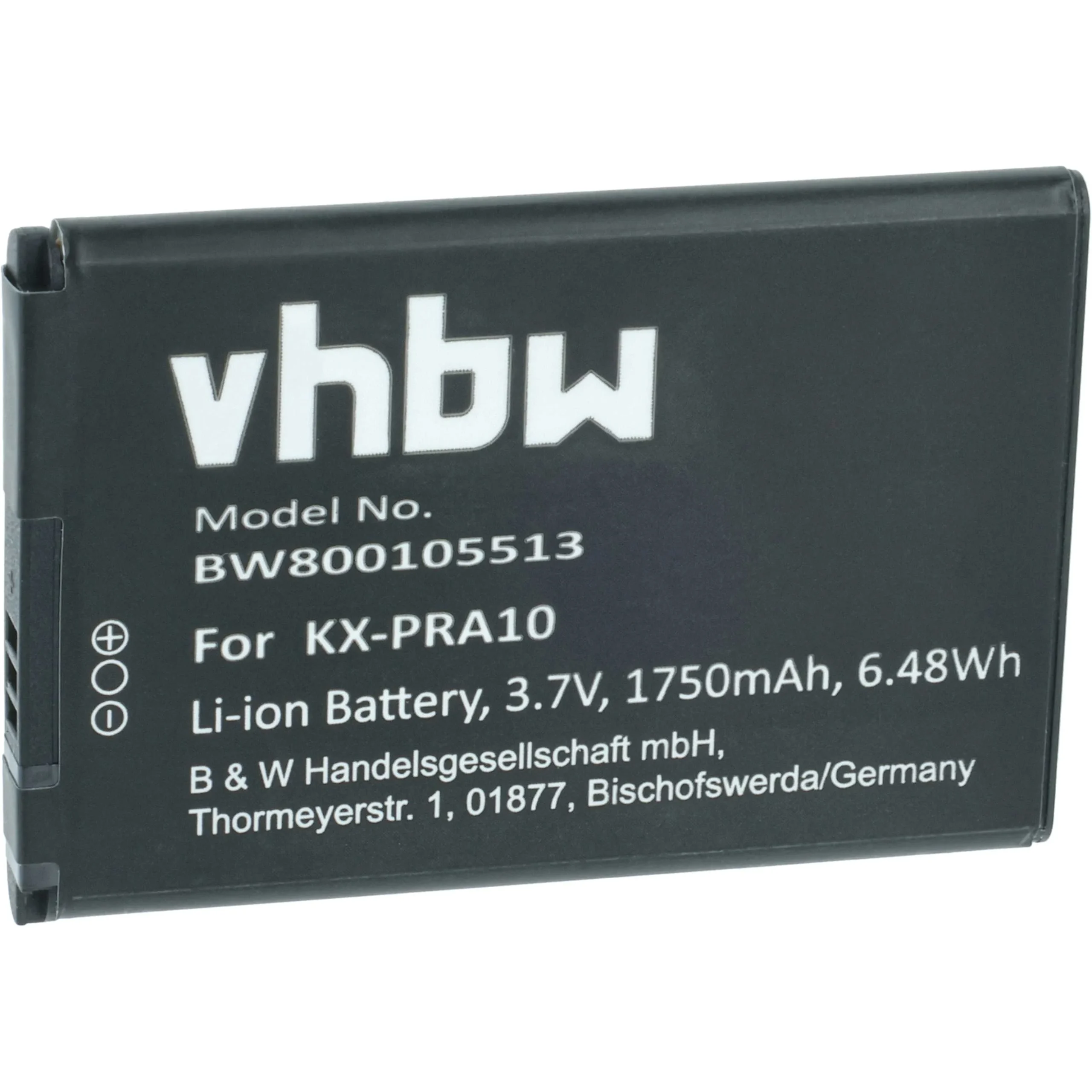 Batterie remplace Panasonic KX-PRA10EX, KX-PRA10 pour téléphone Panasonic - 1750mAh 3,7V Li-ion