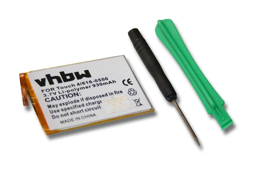 Batterie remplace Apple 616-0551, 616-0552, 616-0550 pour lecteur MP3 Apple - 930mAh 3,7V Li-polymère