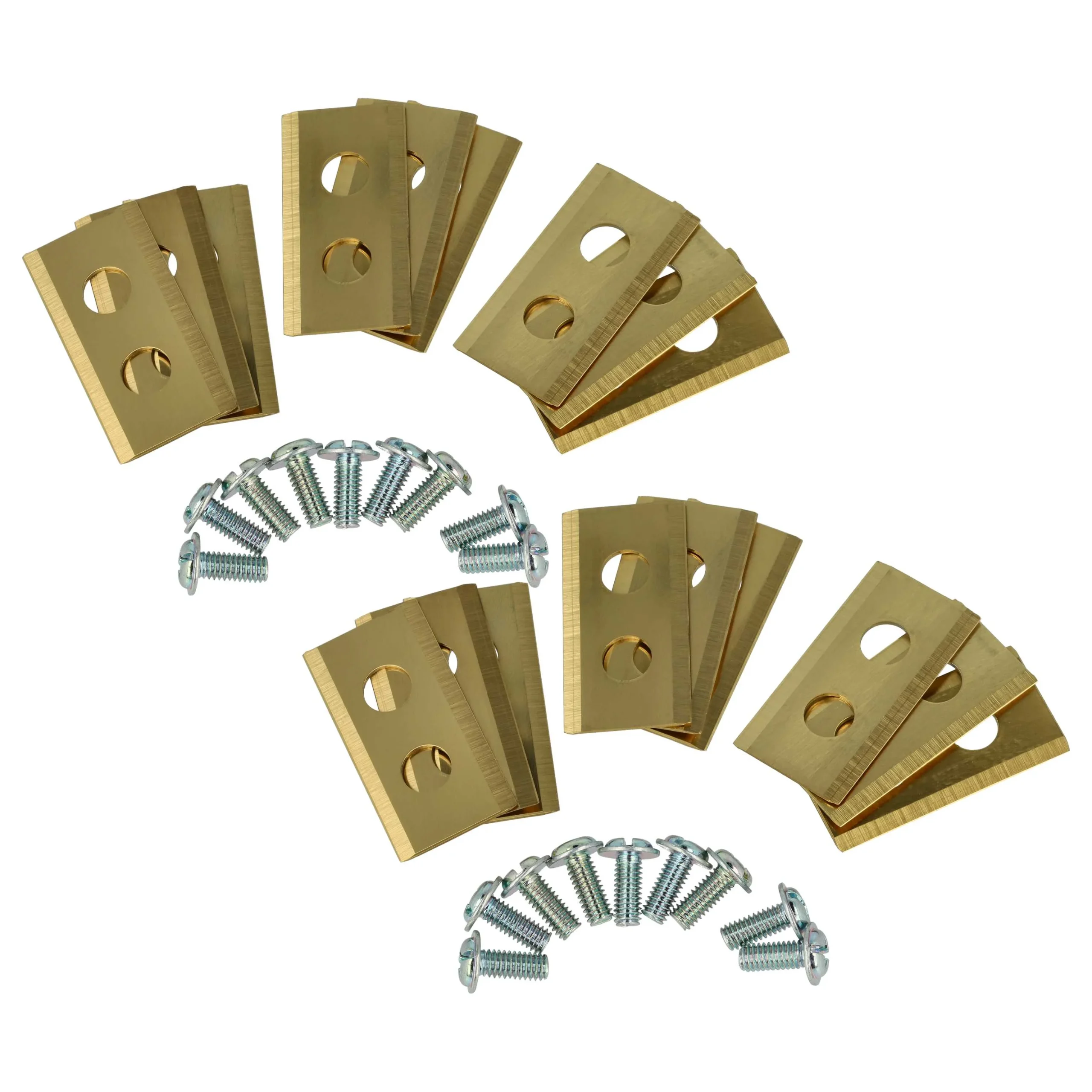 18x Lames pour tondeuse PowerPlus – Couteaux acier (revêtement en titane), Gold - Accessoires pour outils