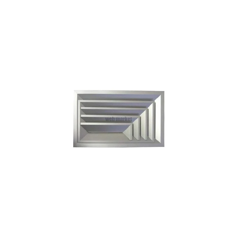 DIFFUSEUR PLAFONNIER DIRECTIONNEL RECTANGULAIRE - 2 VOIES DE SOUFFLAGE PERPENDICULAIRES GAUCHE