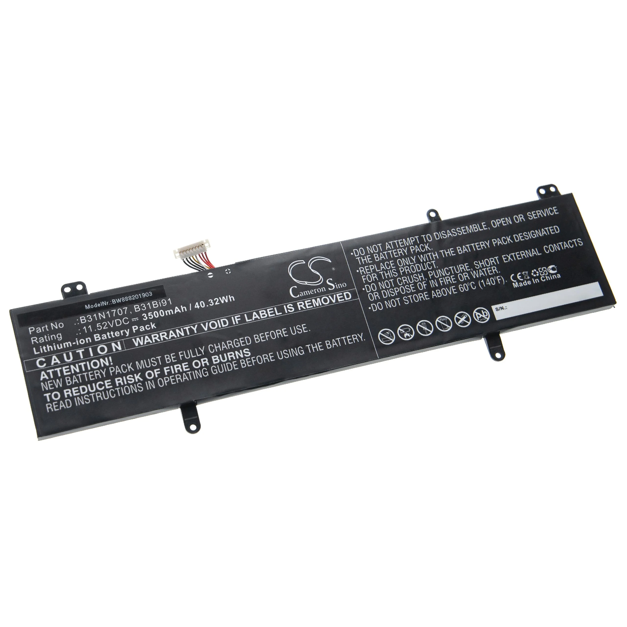 Batterie remplace Asus 0B200-02710000, 0B200-02710100M pour ordinateur portable Asus- 3500mAh 11,52V Li-ion