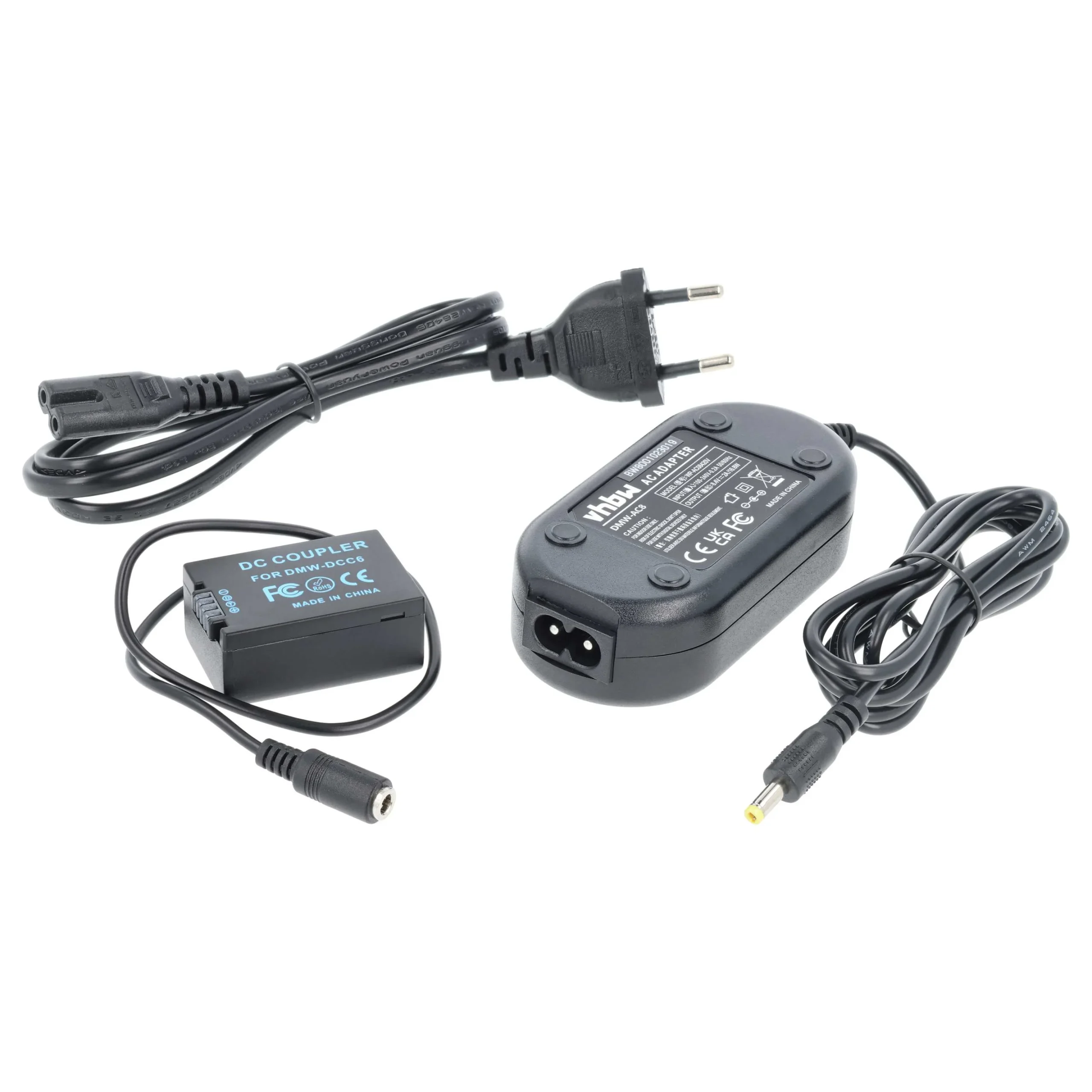 Bloc secteur remplace Panasonic DMW-AC8EG, DMW-AC8, DMW-DCC6 pour caméra Leica + coupleur DC comme Panasonic