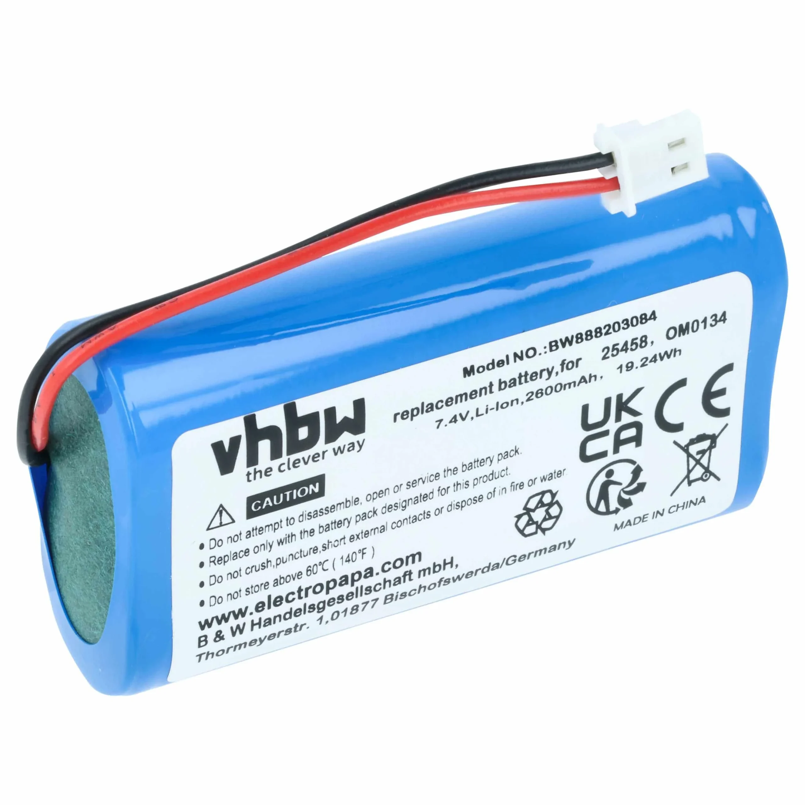Batterie remplace SurgiTel OM0134, 25458 pour appareil médical SurgiTel - 2600mAh 7,4V Li-ion