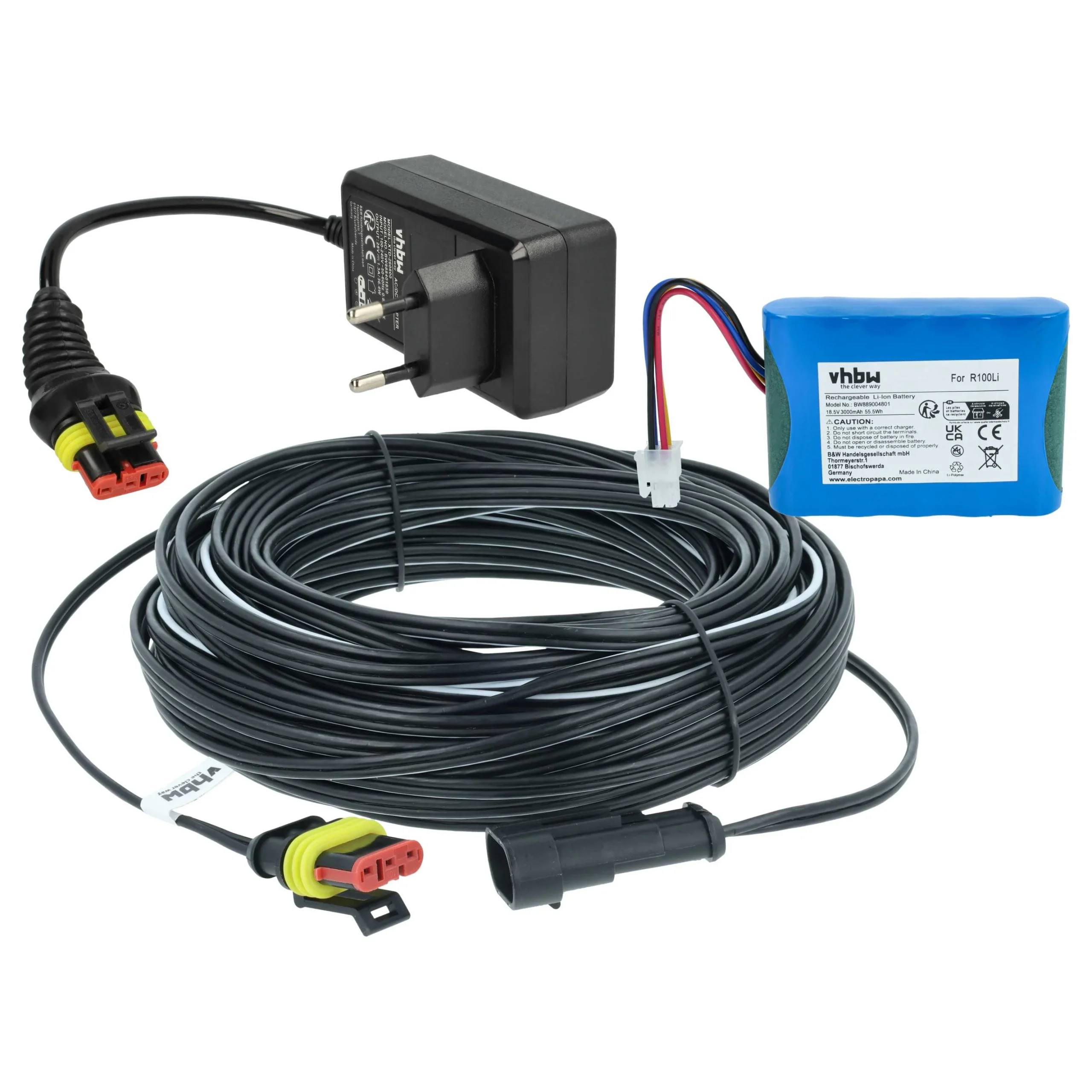 Prise, Batterie 3000 mAh, Câble 20m remplace Gardena 00057-98.251.01 pour tondeuse