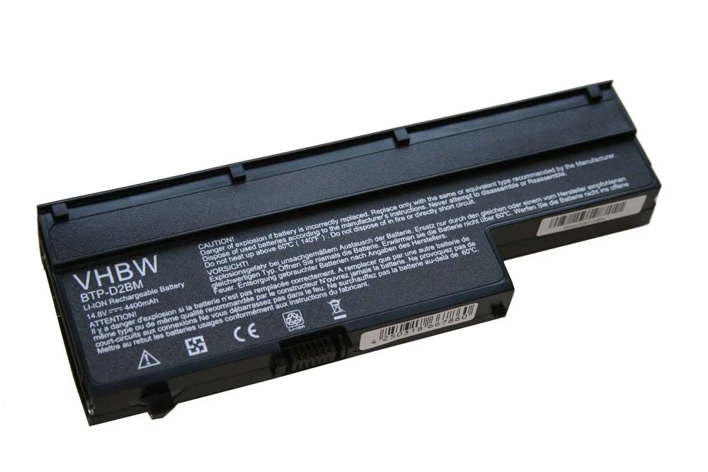 Batterie remplace Medion 40027608, 40026269 pour ordinateur portable Medion- 4400mAh 14,8V Li-ion, noir